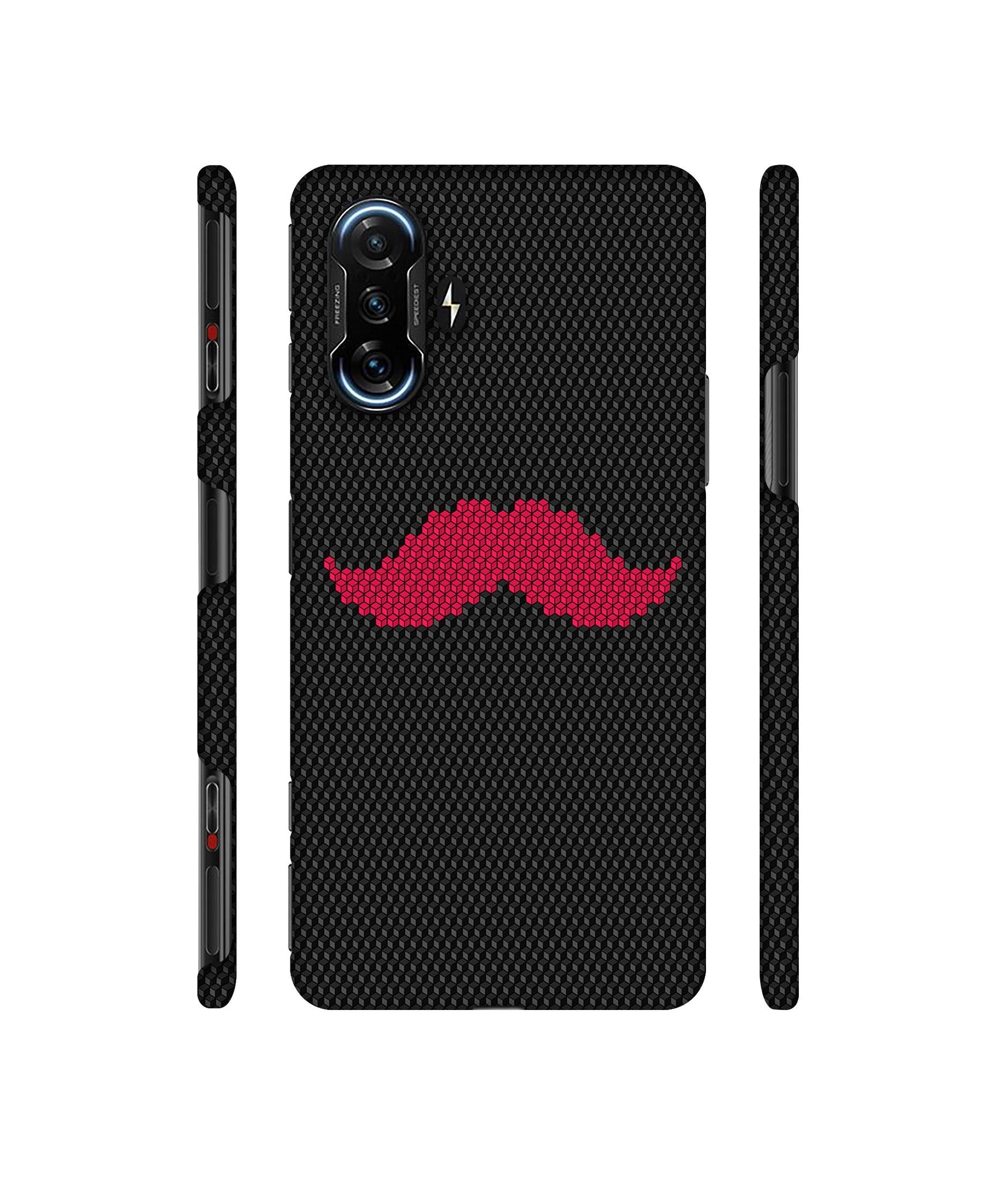 Pink Mustache Pattern Designer Hard Back Cover for Mi Poco F3 GT