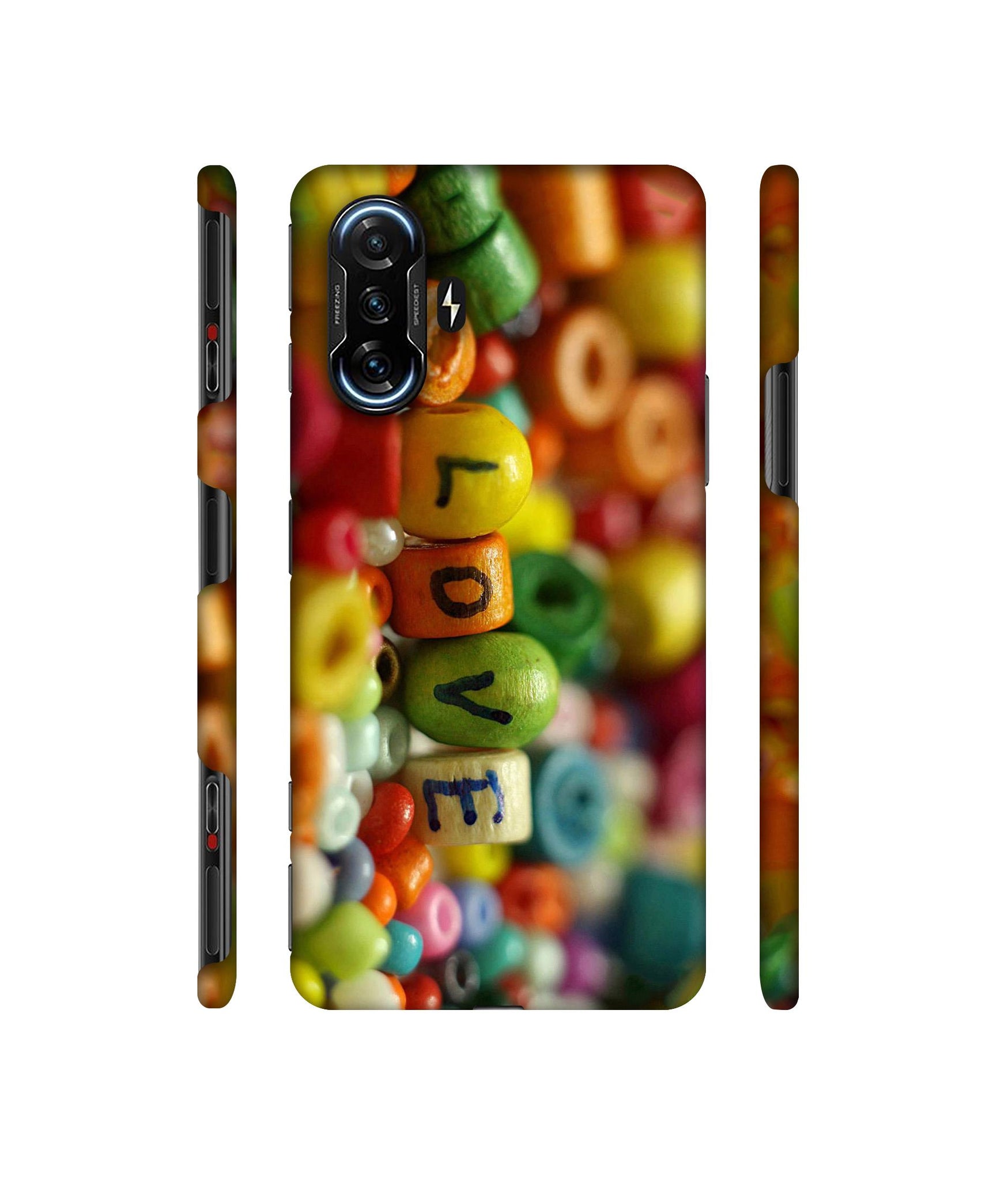 Colorful Love Designer Hard Back Cover for Mi Poco F3 GT
