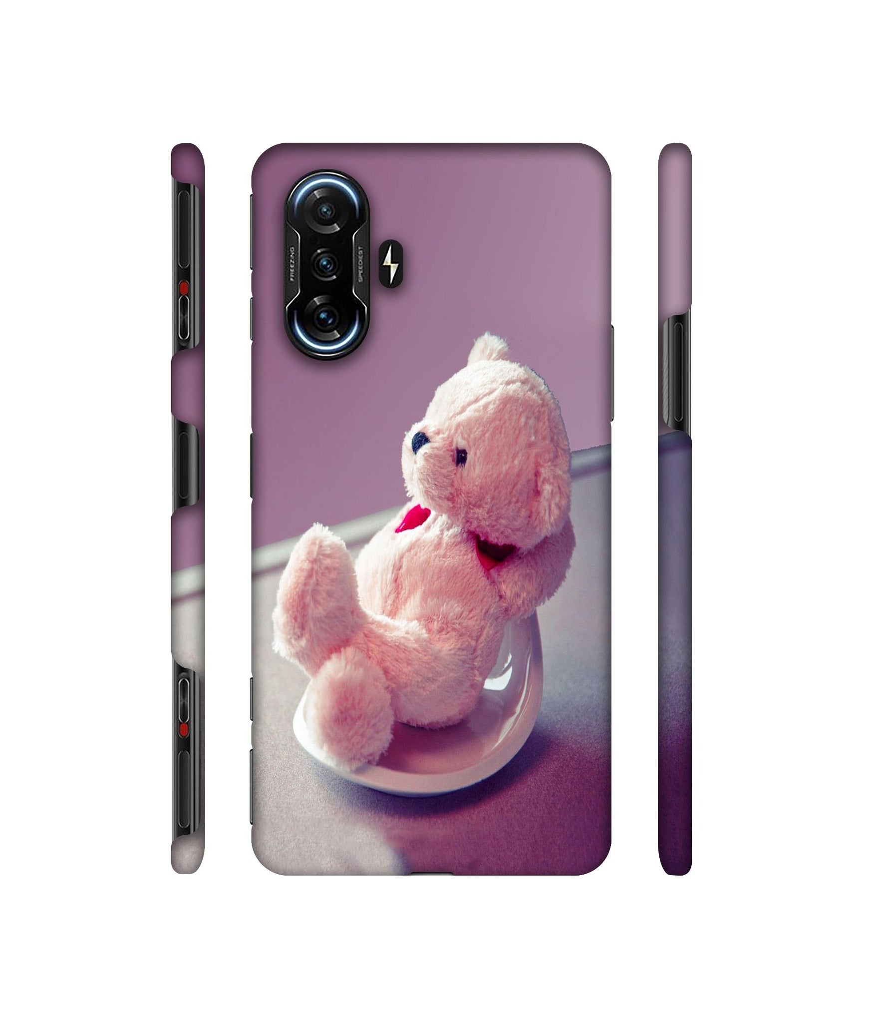 Cute Teddy Bear Designer Hard Back Cover for Mi Poco F3 GT