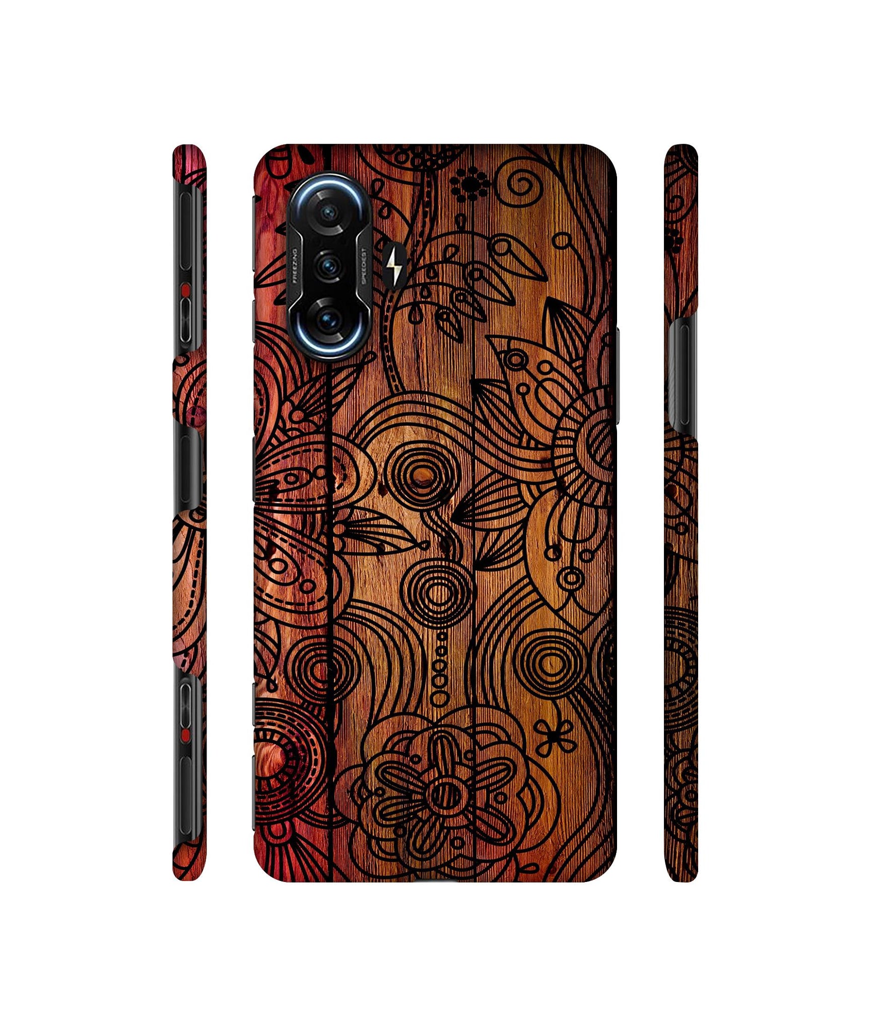Dark Wooden Background Designer Hard Back Cover for Mi Poco F3 GT