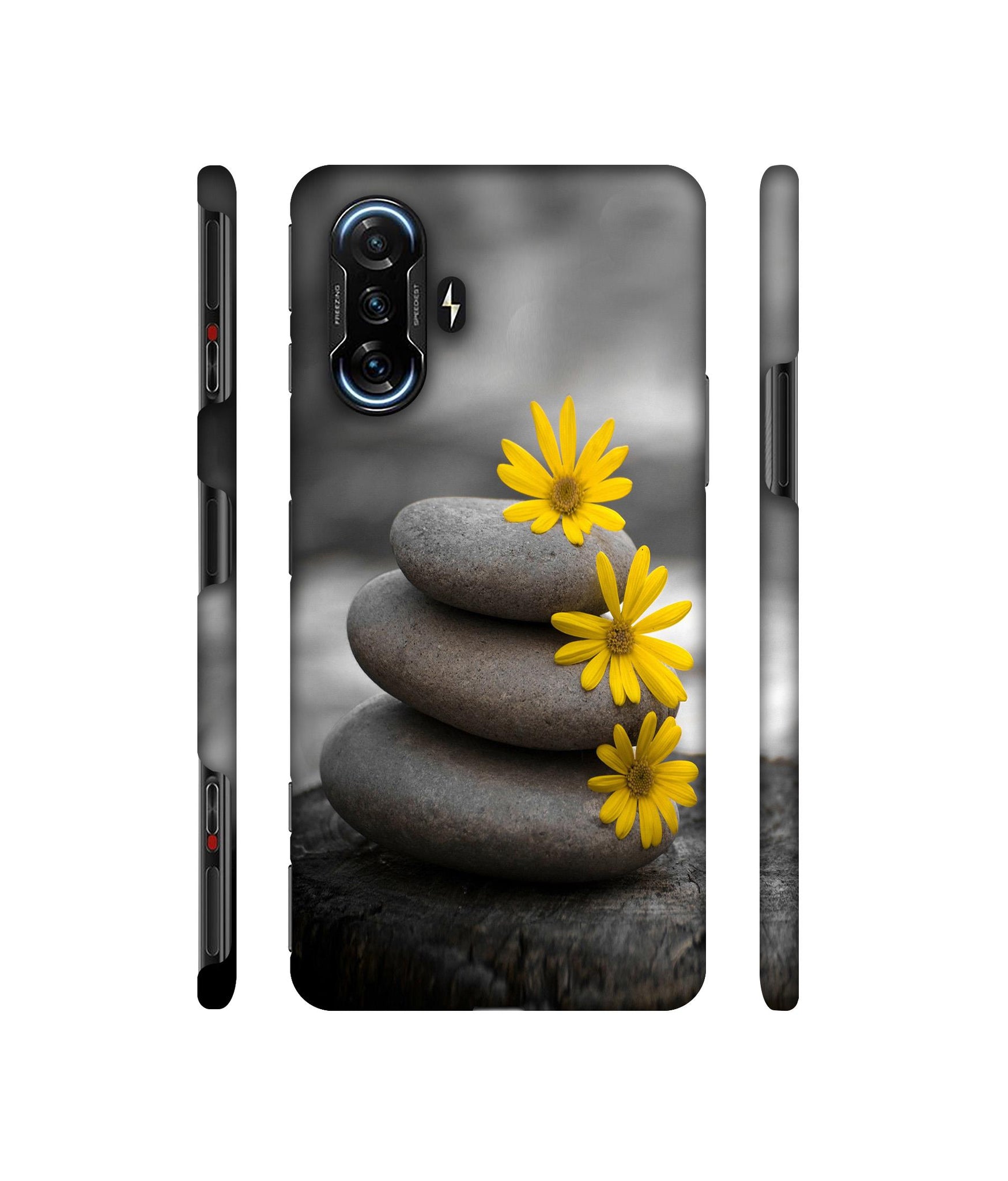 Stones And Flower Designer Hard Back Cover for Mi Poco F3 GT