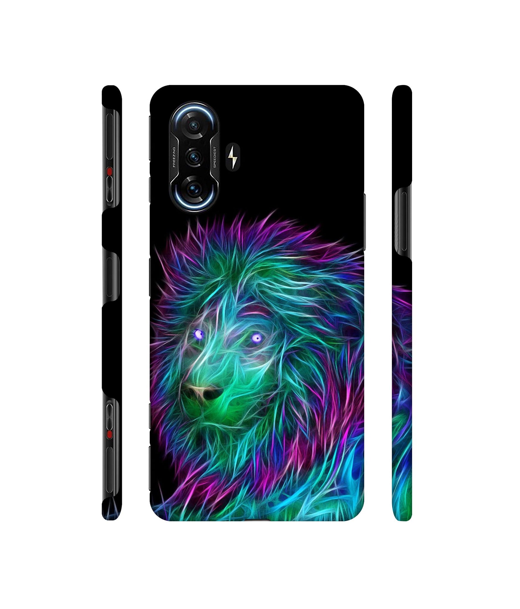3D Lion Designer Hard Back Cover for Mi Poco F3 GT