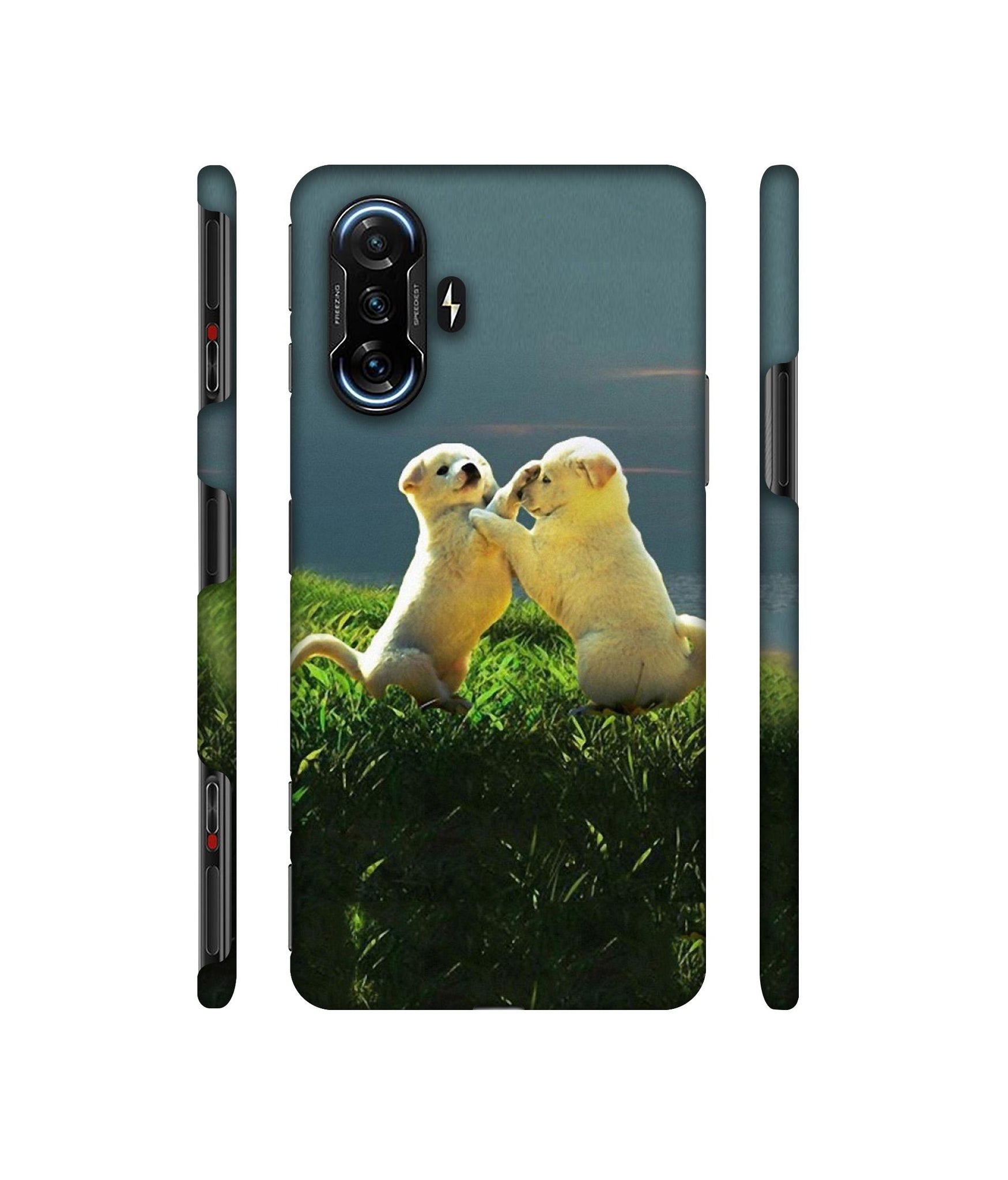 Puppy Couple Sunset Designer Hard Back Cover for Mi Poco F3 GT