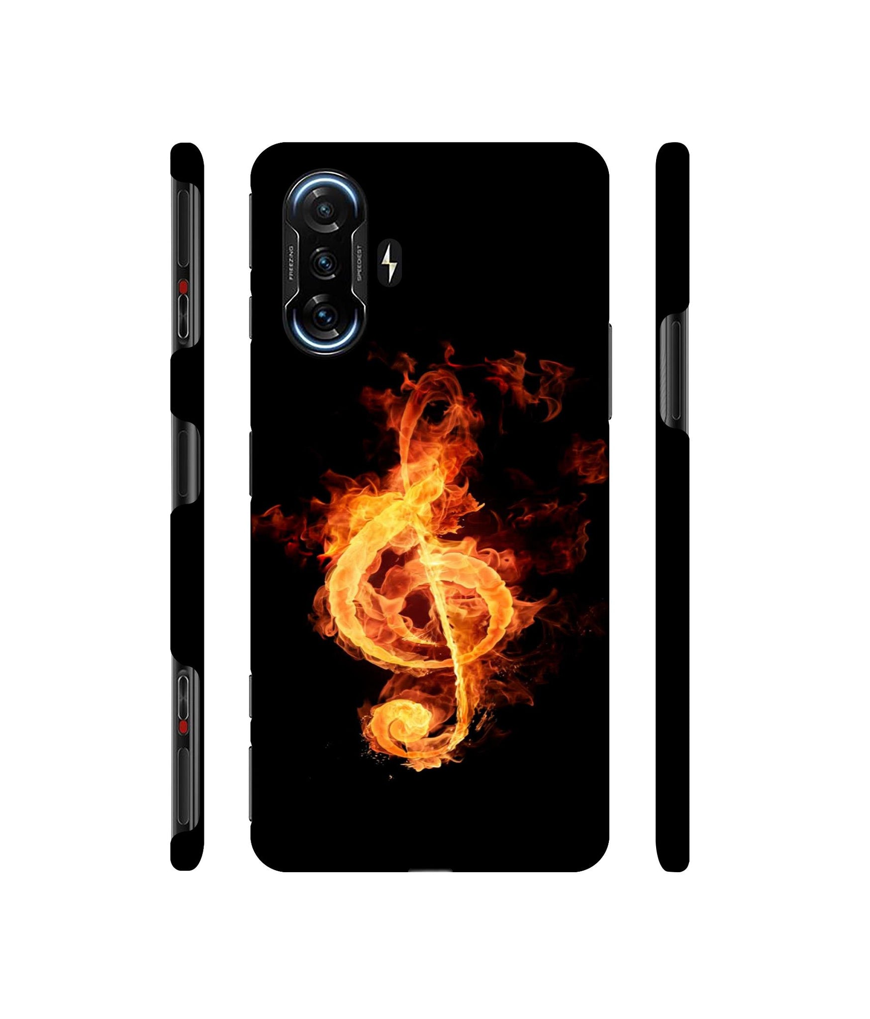 Fire Note Designer Hard Back Cover for Mi Poco F3 GT