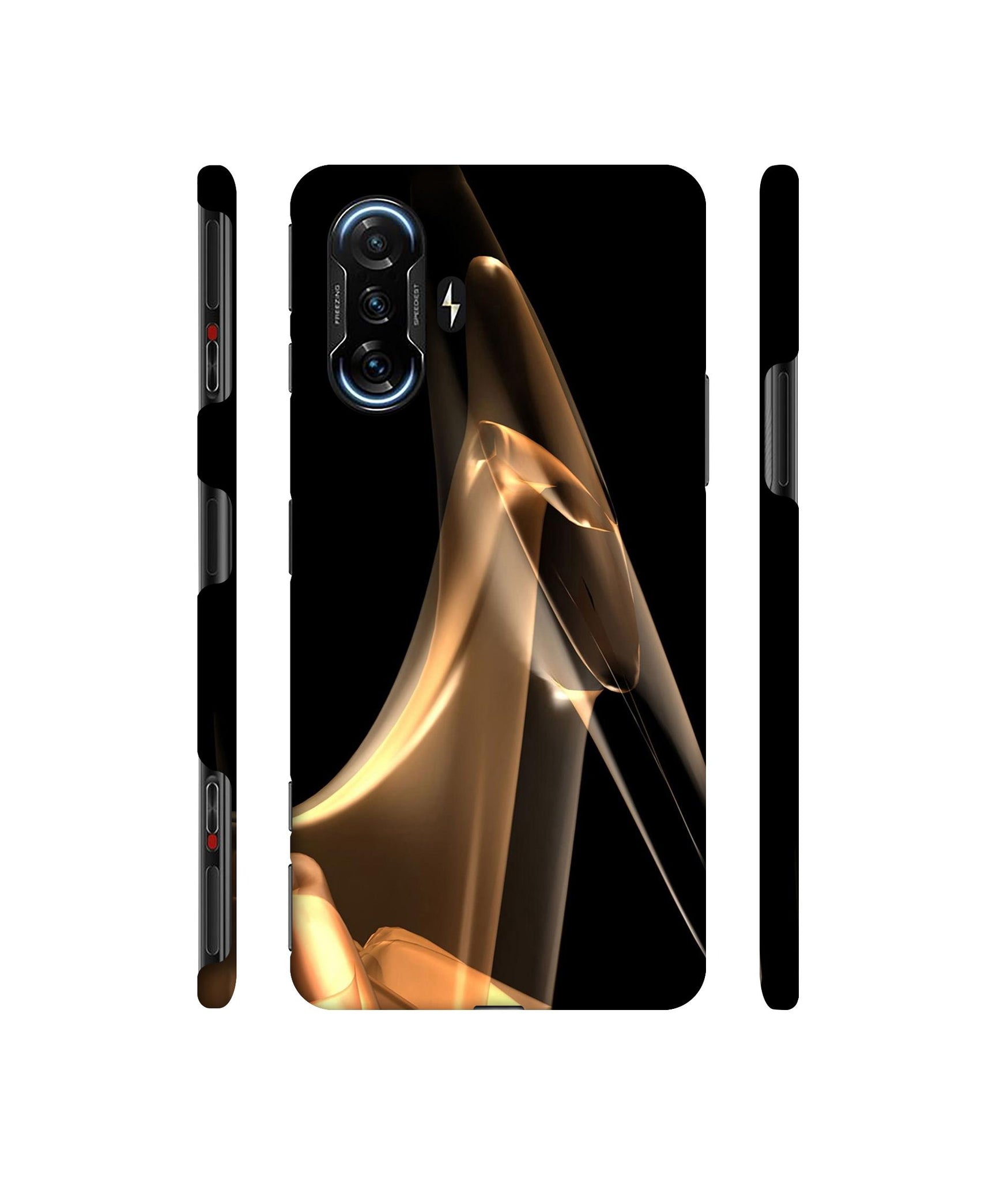 Gold Smoke Designer Hard Back Cover for Mi Poco F3 GT