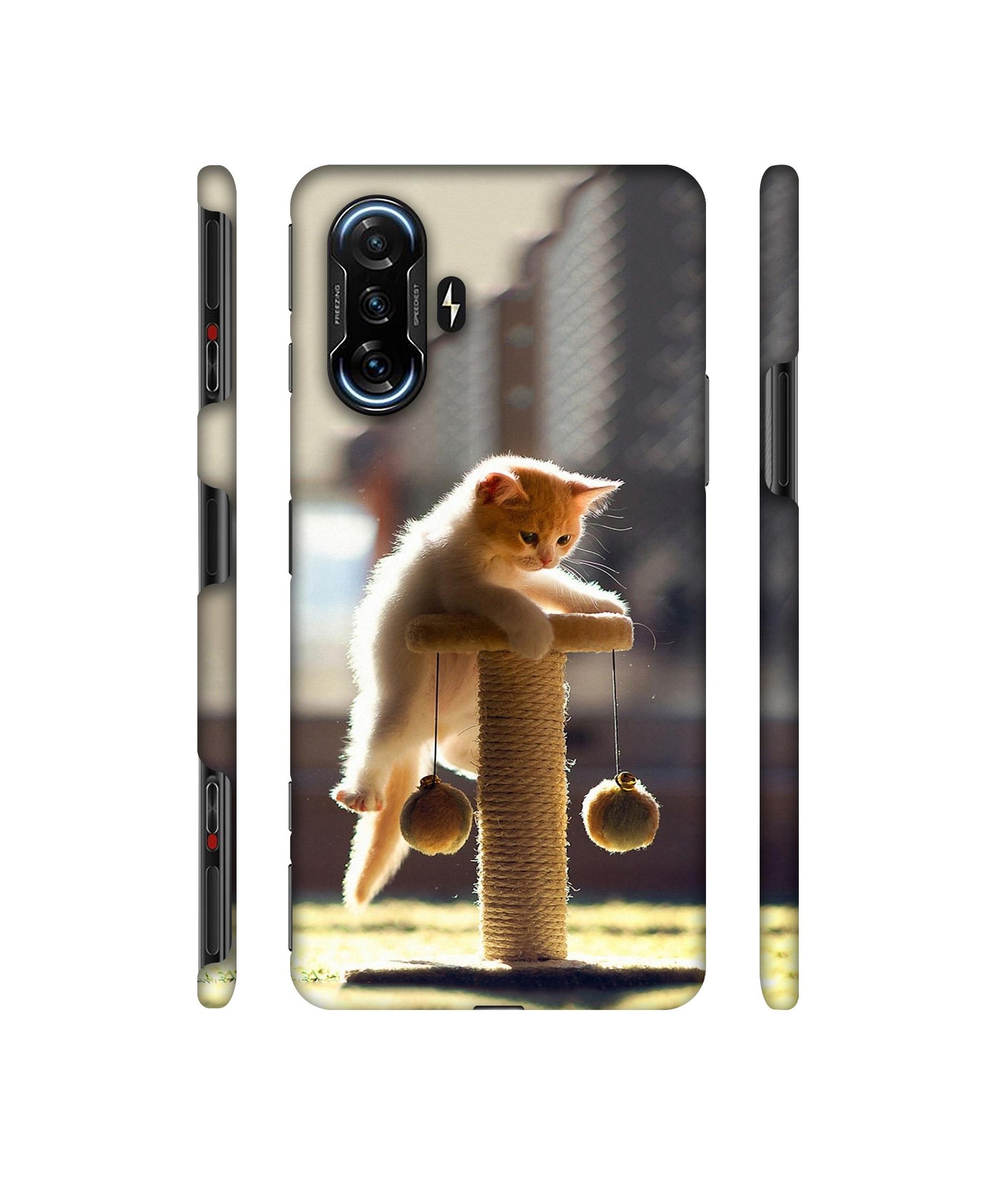 Cat Climbing Designer Hard Back Cover for Mi Poco F3 GT