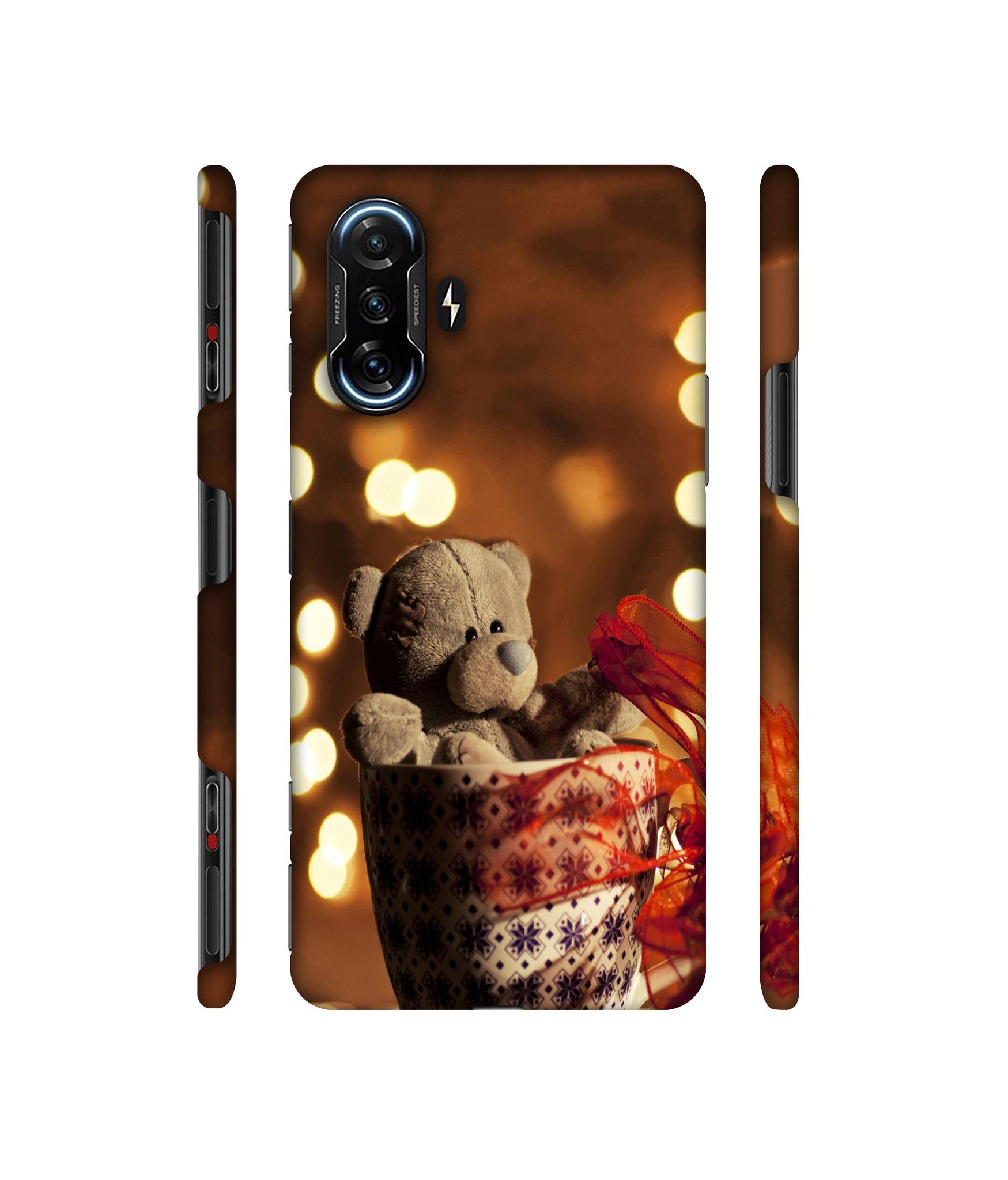 Teddy In Cup Designer Hard Back Cover for Mi Poco F3 GT