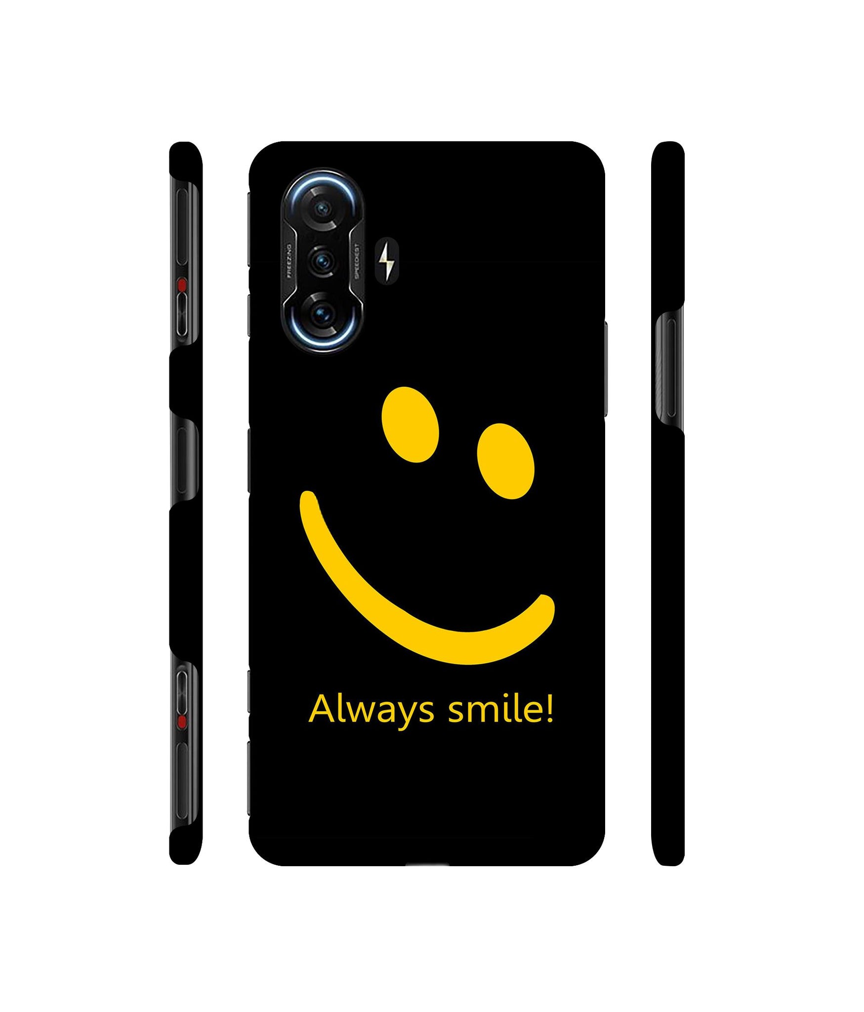 Always Smile Quote Designer Hard Back Cover for Mi Poco F3 GT