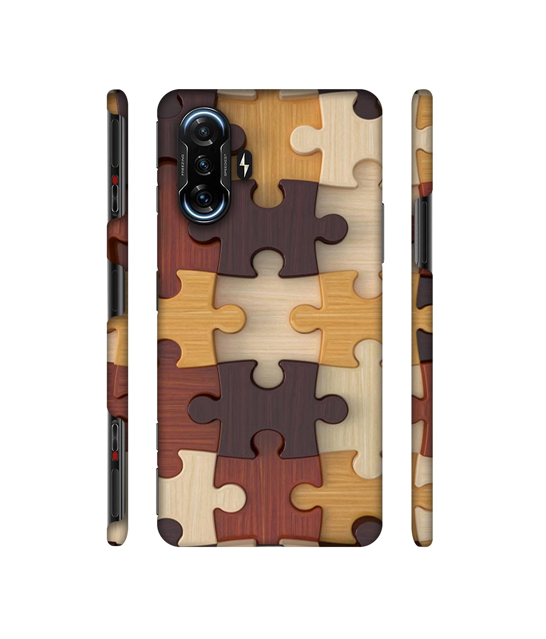Puzzle Pattern Designer Hard Back Cover for Mi Poco F3 GT