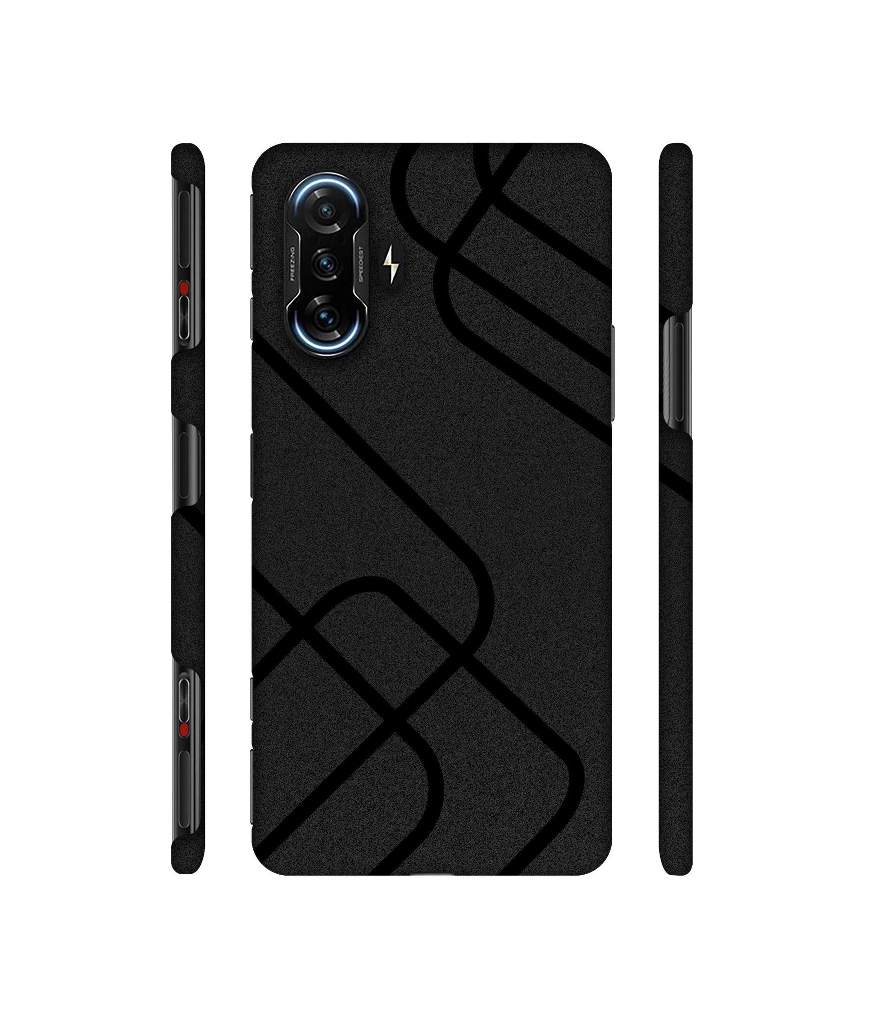 Zig-Zag Black Line Designer Hard Back Cover for Mi Poco F3 GT