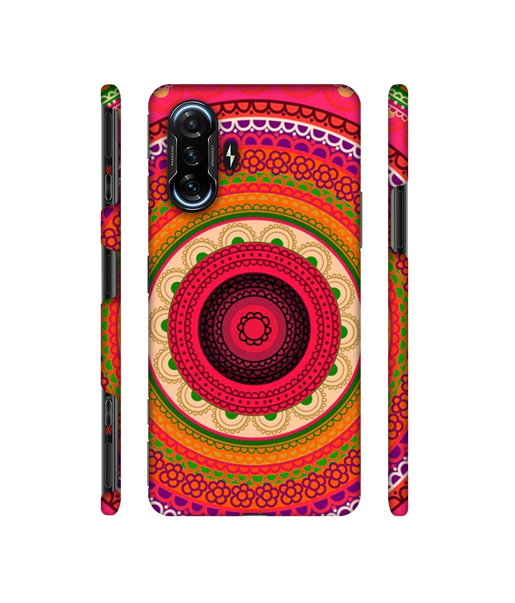 Round Rangoli Designer Hard Back Cover for Mi Poco F3 GT