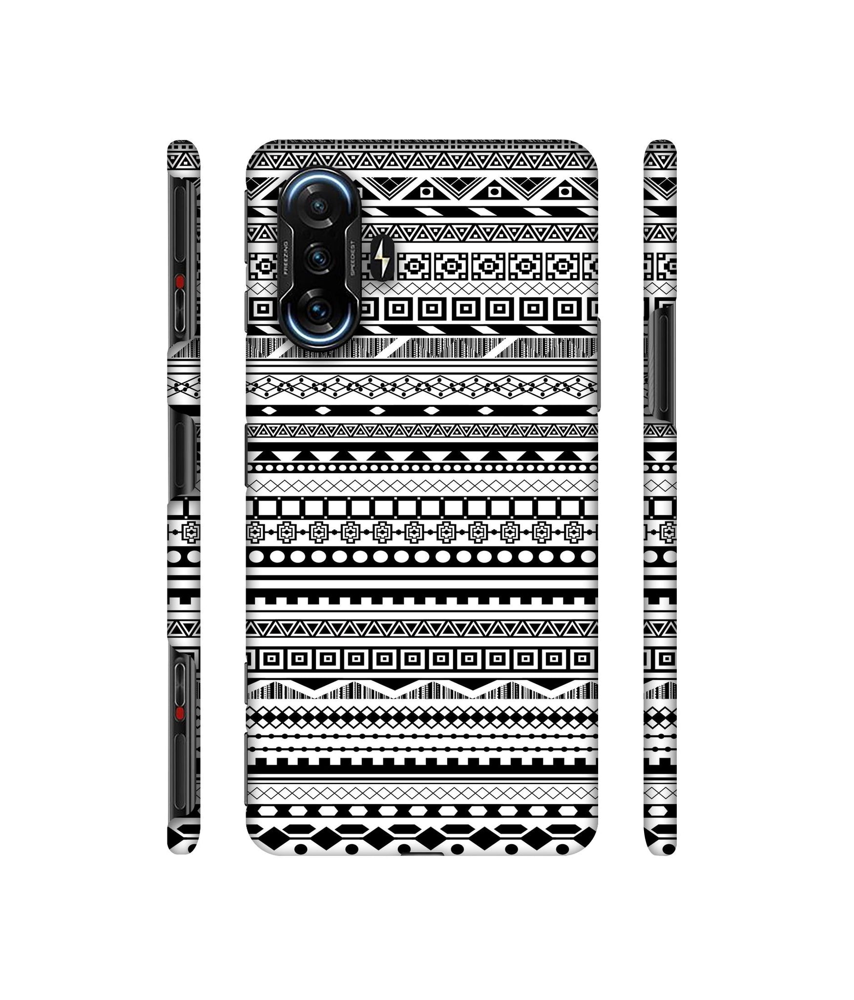 Black & White Patterns Designer Hard Back Cover for Mi Poco F3 GT