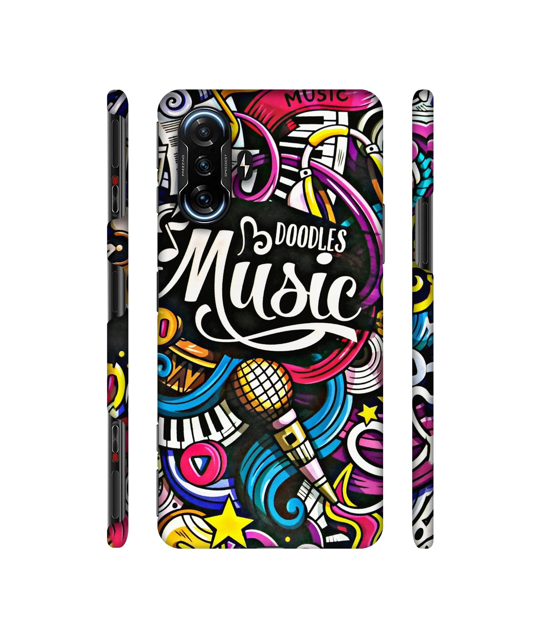 Doodles Music Designer Hard Back Cover for Mi Poco F3 GT
