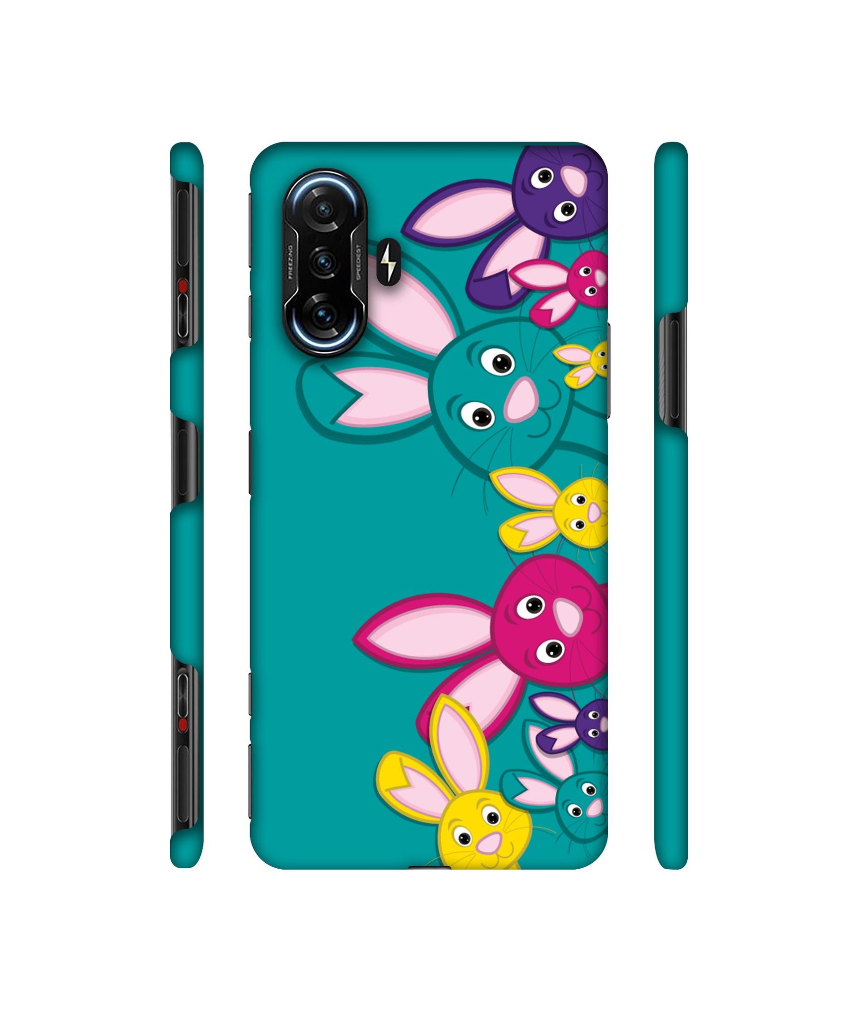 Rabbit Family Designer Hard Back Cover for Mi Poco F3 GT