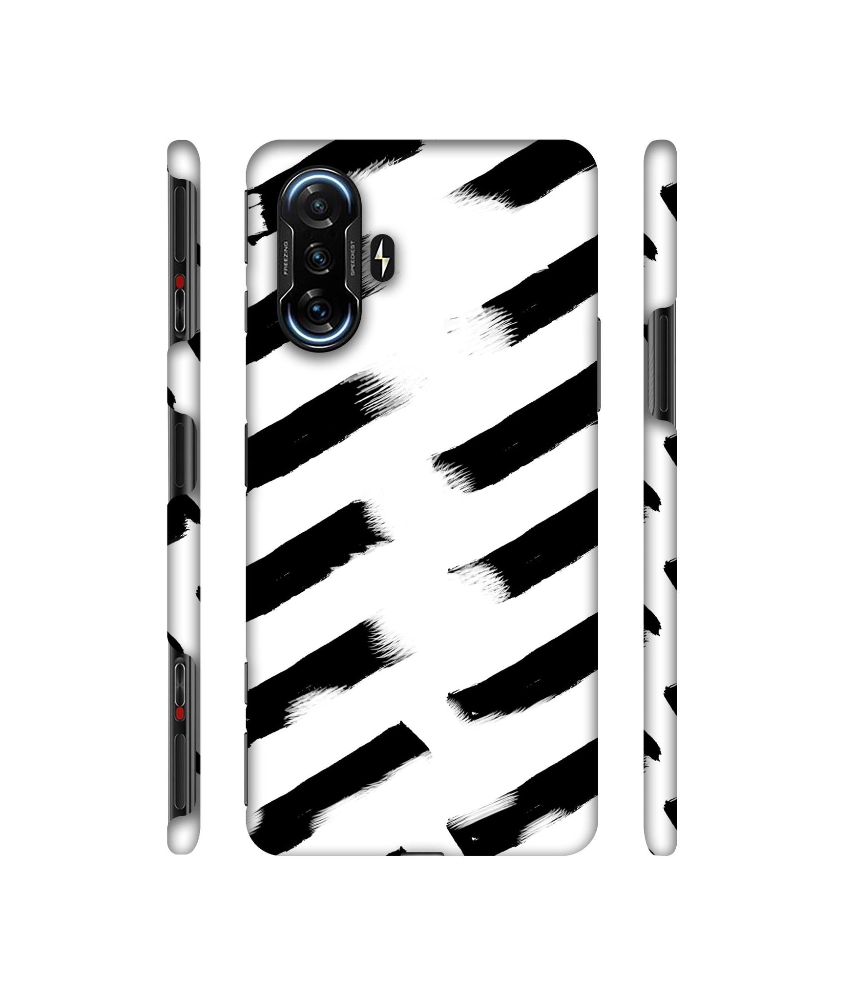 Black & White Rectangle Designer Hard Back Cover for Mi Poco F3 GT