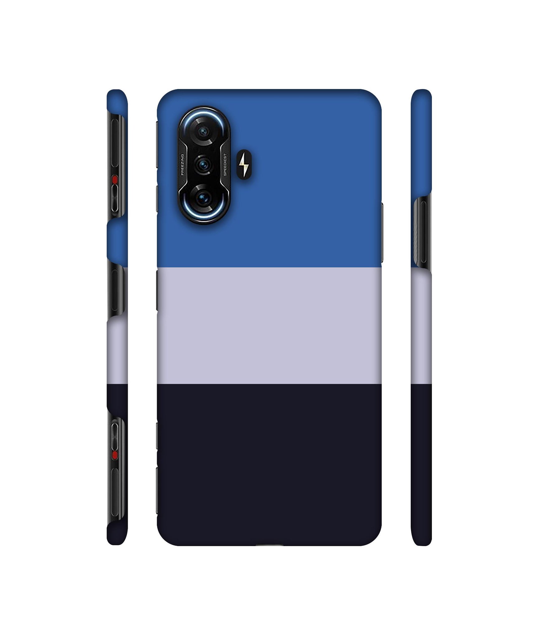Three Colour Straps Designer Hard Back Cover for Mi Poco F3 GT