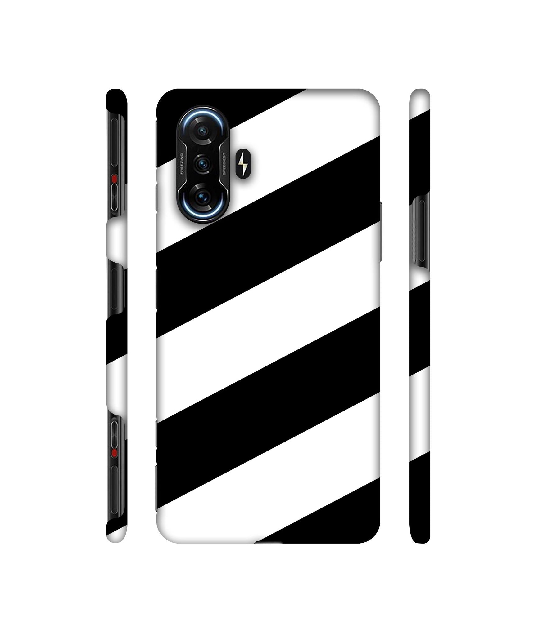 Black & White Line Designer Hard Back Cover for Mi Poco F3 GT