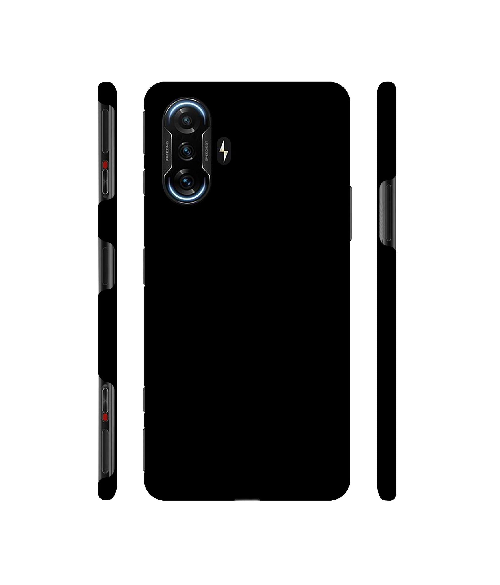 Solid Black Designer Hard Back Cover for Mi Poco F3 GT