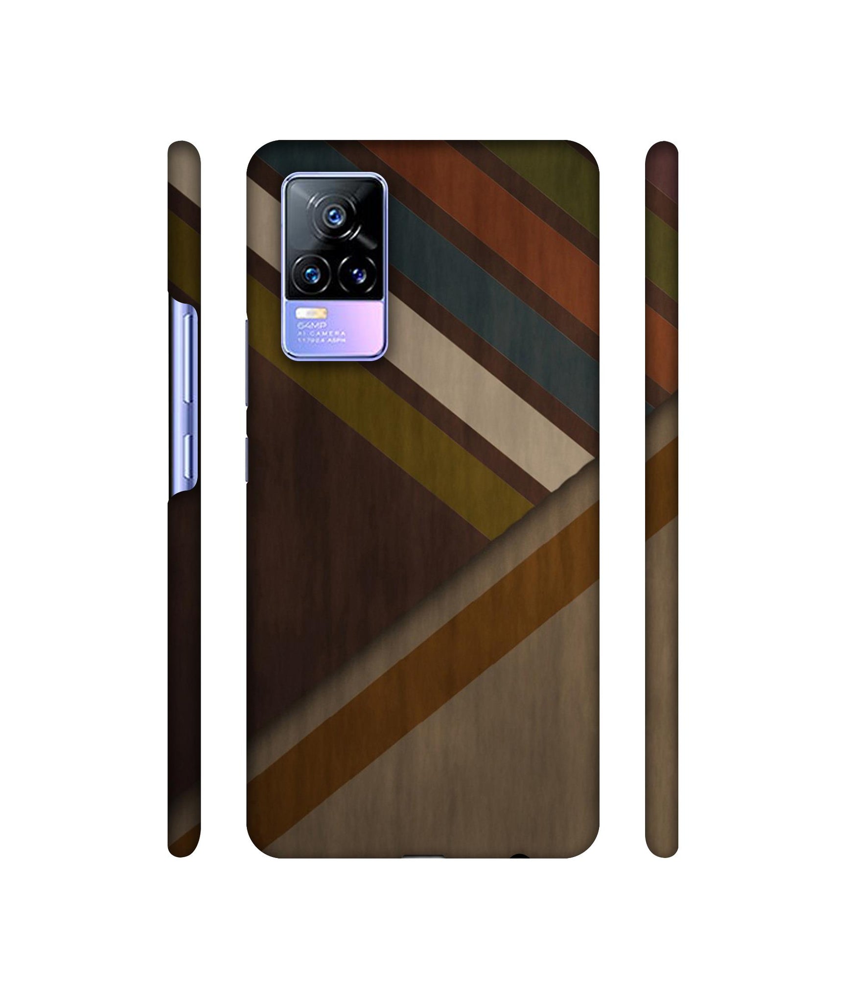 Colorful Wooden Pattern Designer Hard Back Cover for Vivo Y73 4G / Vivo V21E 4G