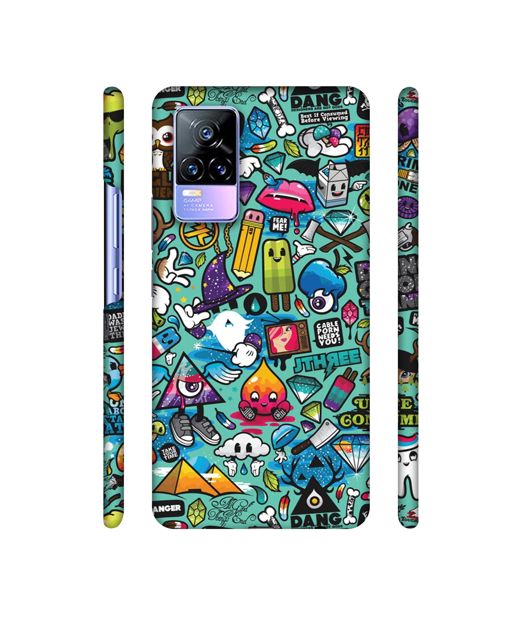 Crazy Designer Hard Back Cover for Vivo Y73 4G / Vivo V21E 4G