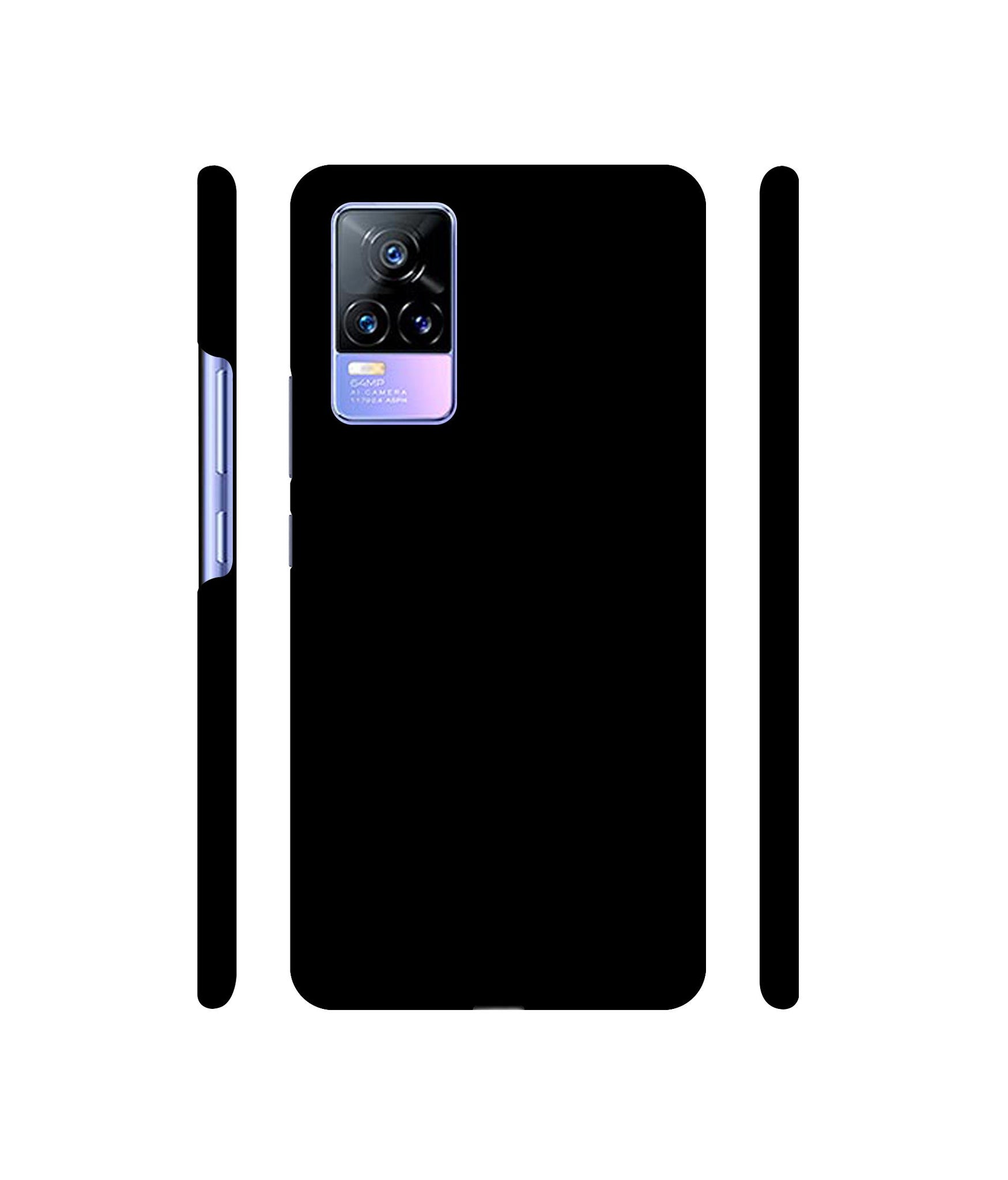 Solid Black Designer Hard Back Cover for Vivo Y73 4G / Vivo V21E 4G