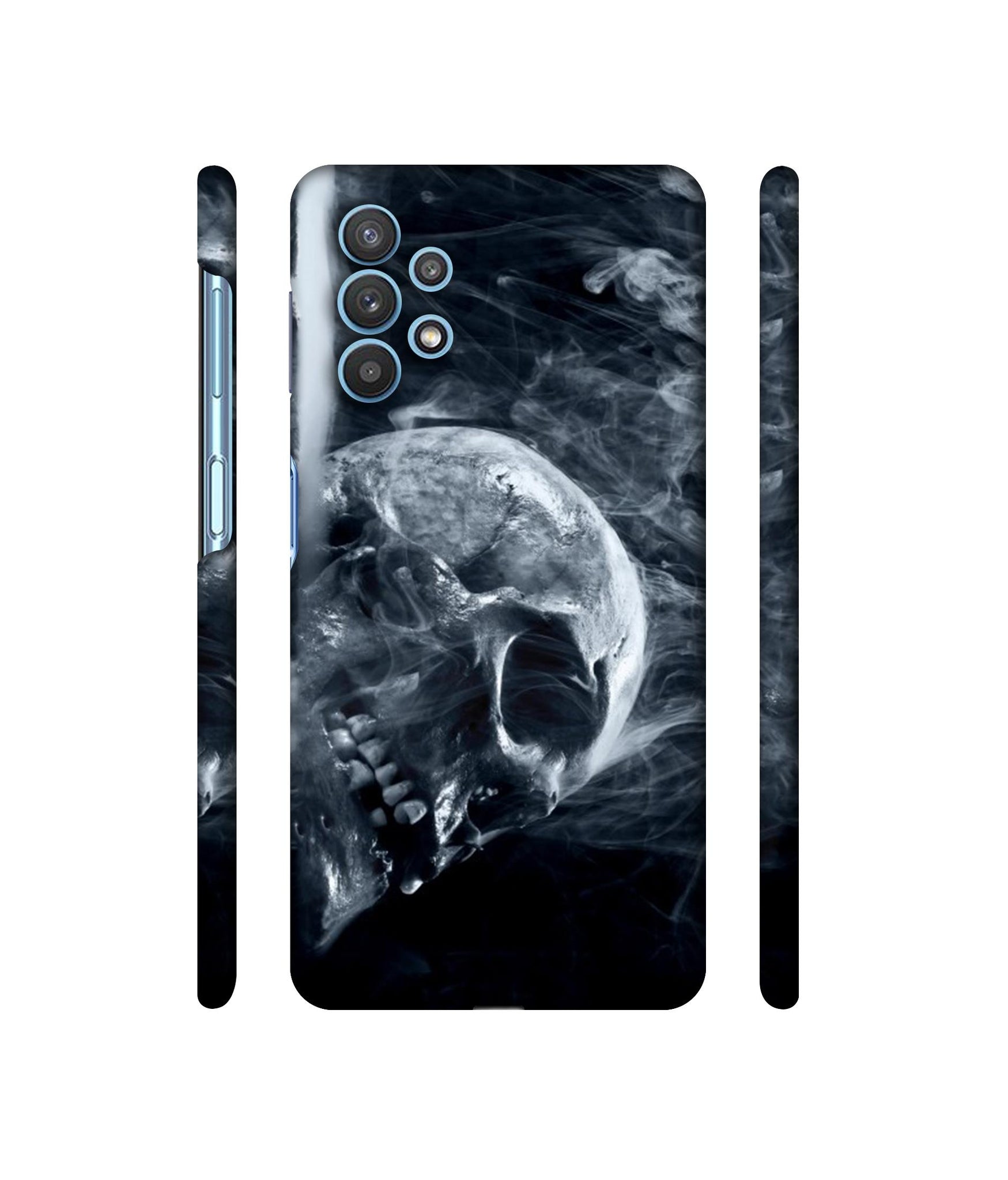 Skull Smoke Blue Scary Death Designer Hard Back Cover for Samsung Galaxy M32 5G / A32 5G
