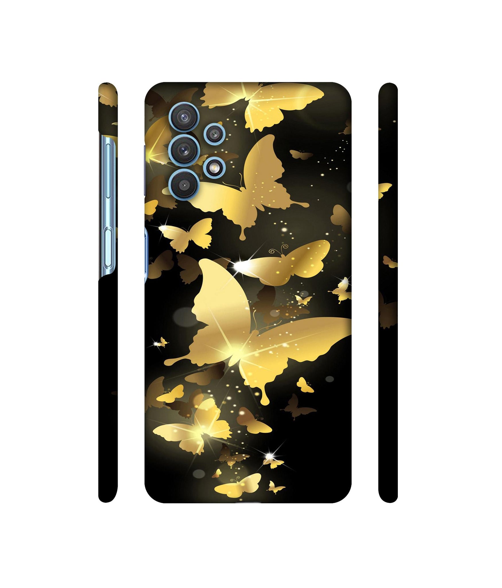 Golden Butterfly Pattern Designer Hard Back Cover for Samsung Galaxy M32 5G / A32 5G
