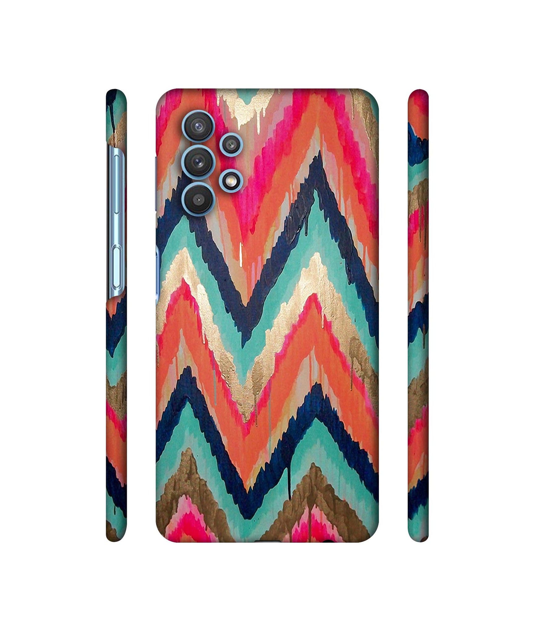 Colorful Zig-Zag Lines Art Designer Hard Back Cover for Samsung Galaxy M32 5G / A32 5G