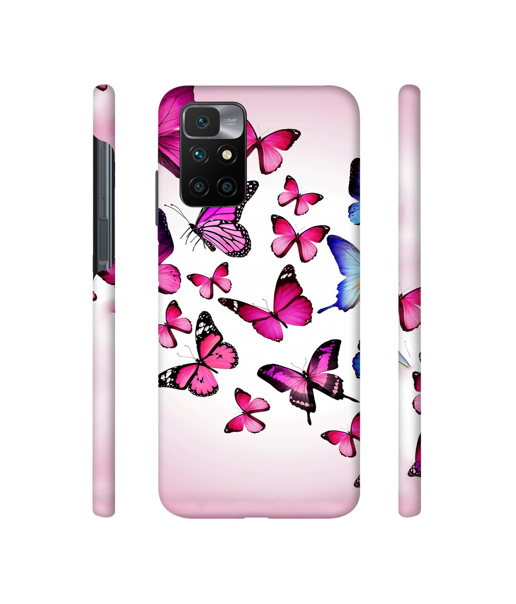 Flying Colorful Butterfly Designer Hard Back Cover for Mi Redmi 10 Prime