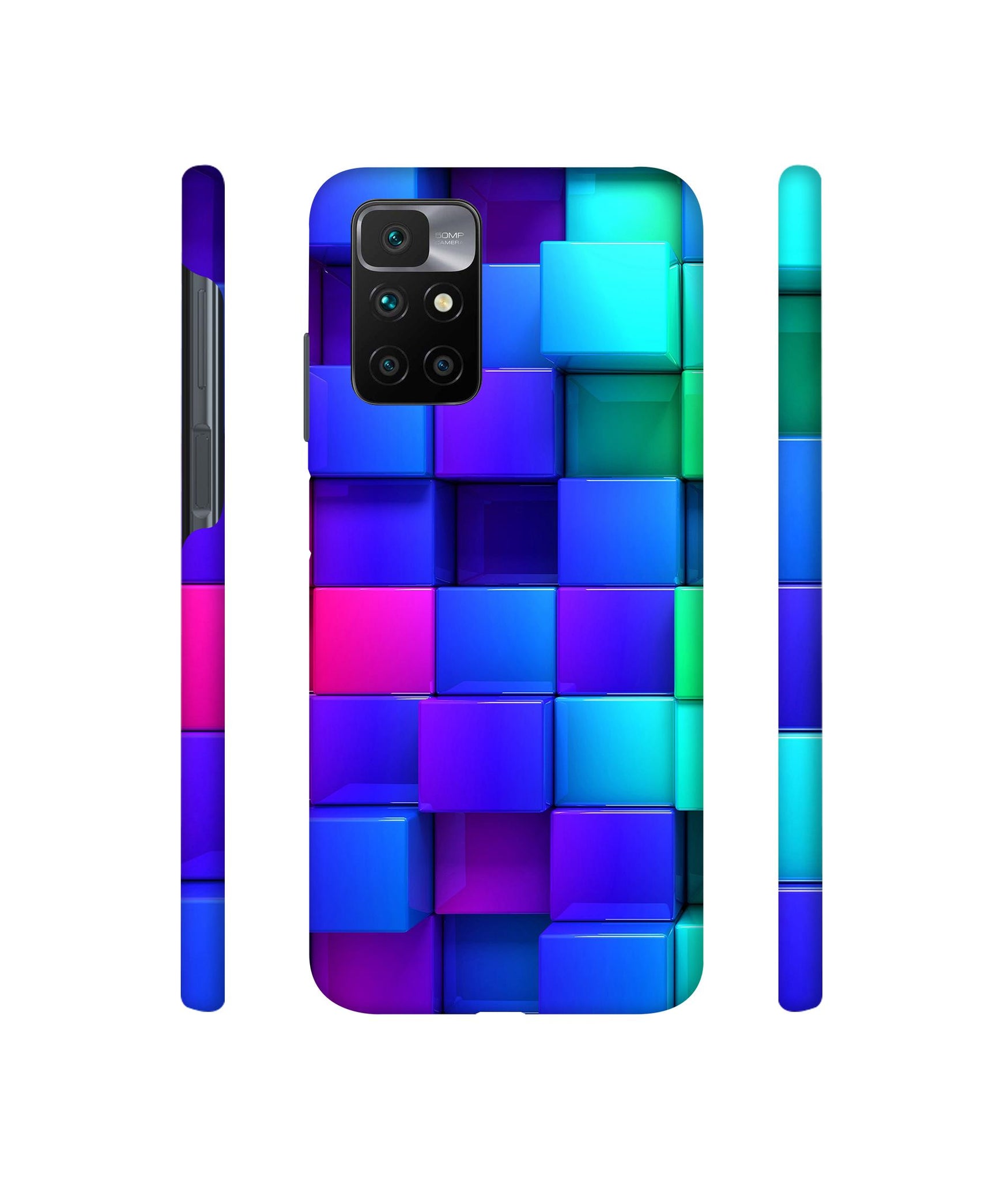 Blocks Rainbow 3D Graphics Designer Hard Back Cover for Mi Redmi 10 Prime