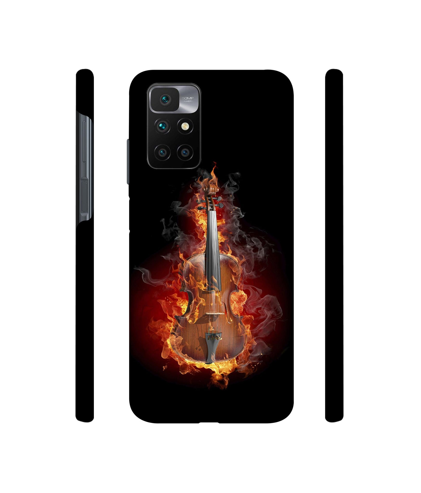 Burning Violin Designer Hard Back Cover for Mi Redmi 10 Prime