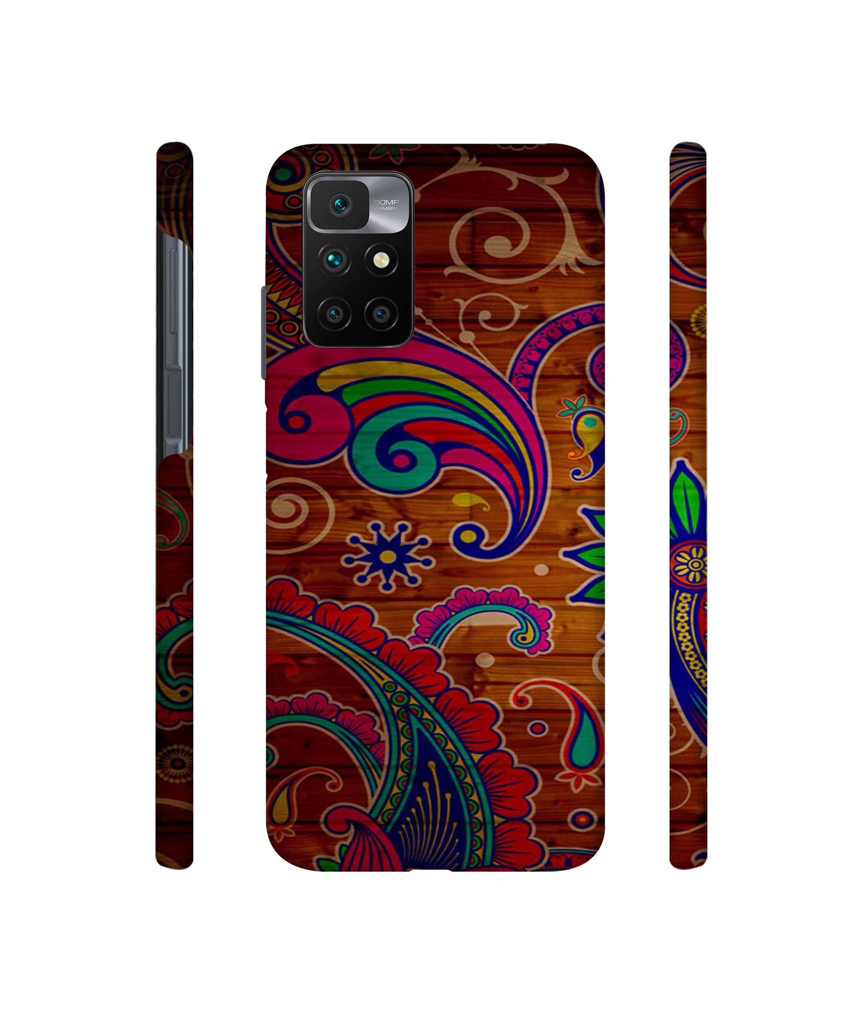 Wooden Pattern Print Designer Hard Back Cover for Mi Redmi 10 Prime