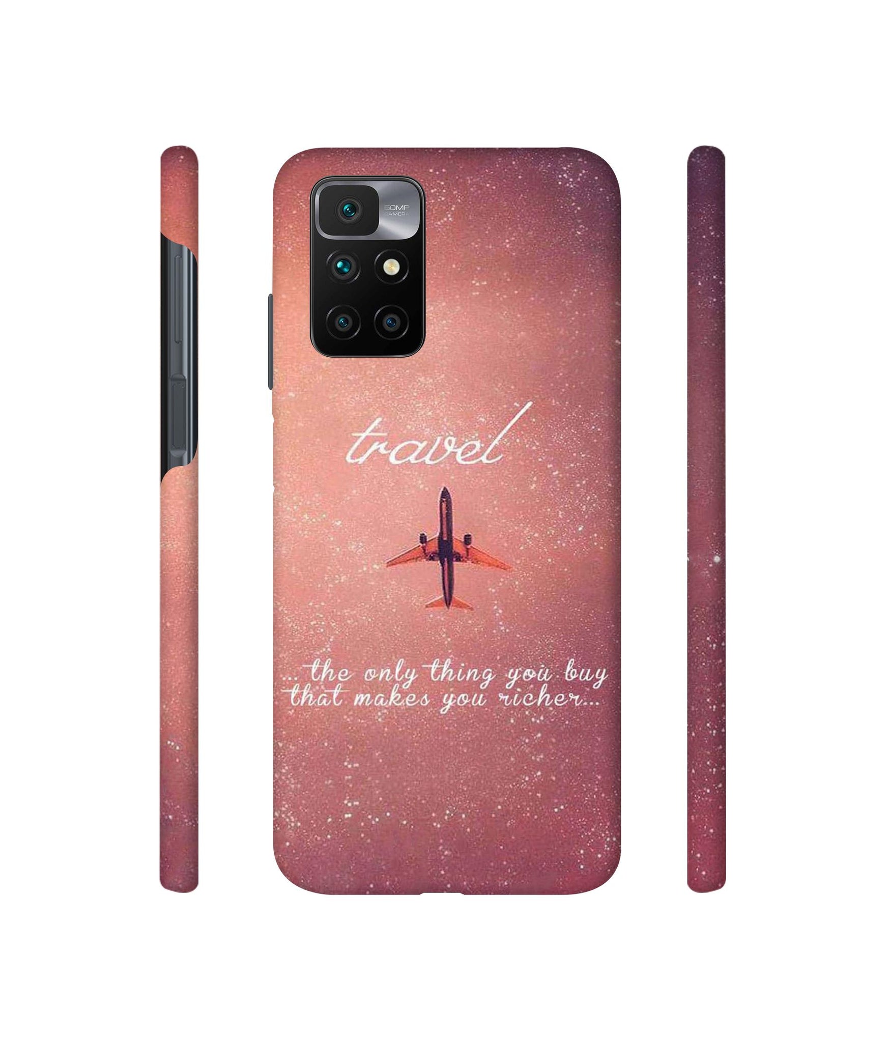 Travel with Plane Designer Hard Back Cover for Mi Redmi 10 Prime