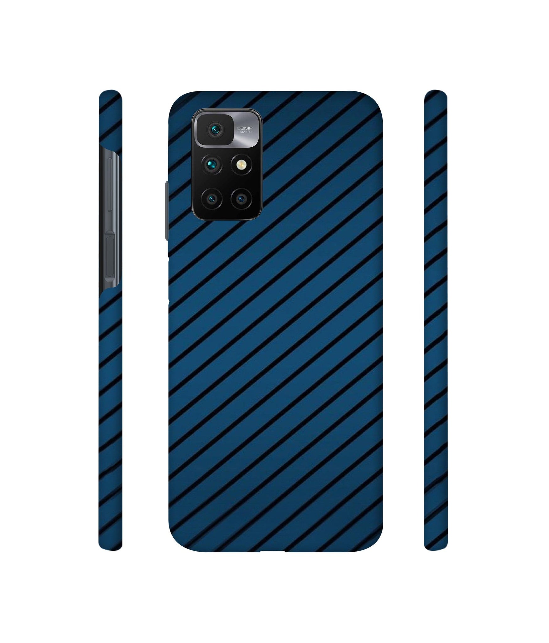 Blue Stripes Designer Hard Back Cover for Mi Redmi 10 Prime