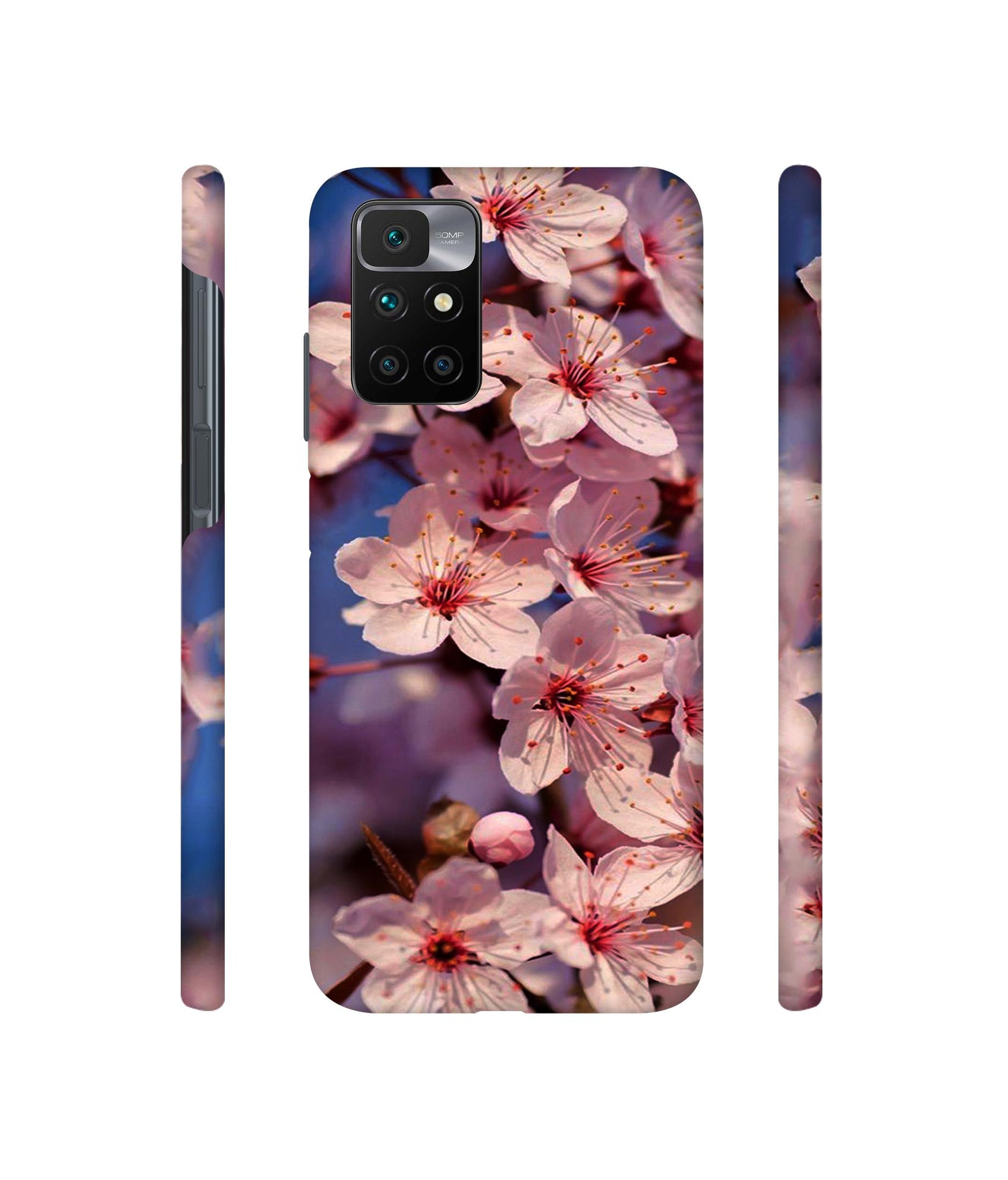 Pink Flowers Pattern Designer Hard Back Cover for Mi Redmi 10 Prime