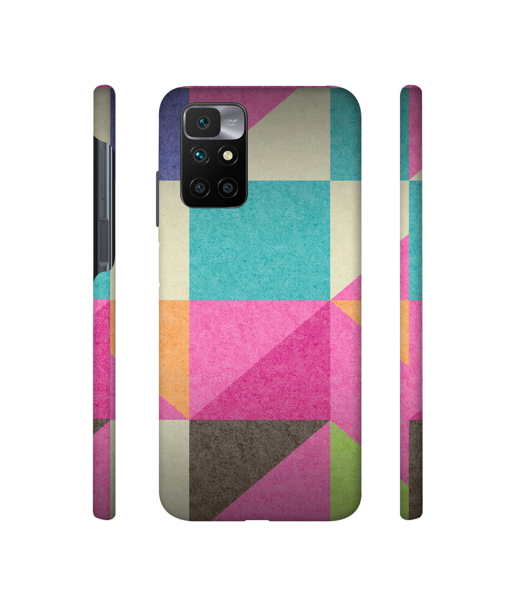 Pink Cyan Designer Hard Back Cover for Mi Redmi 10 Prime