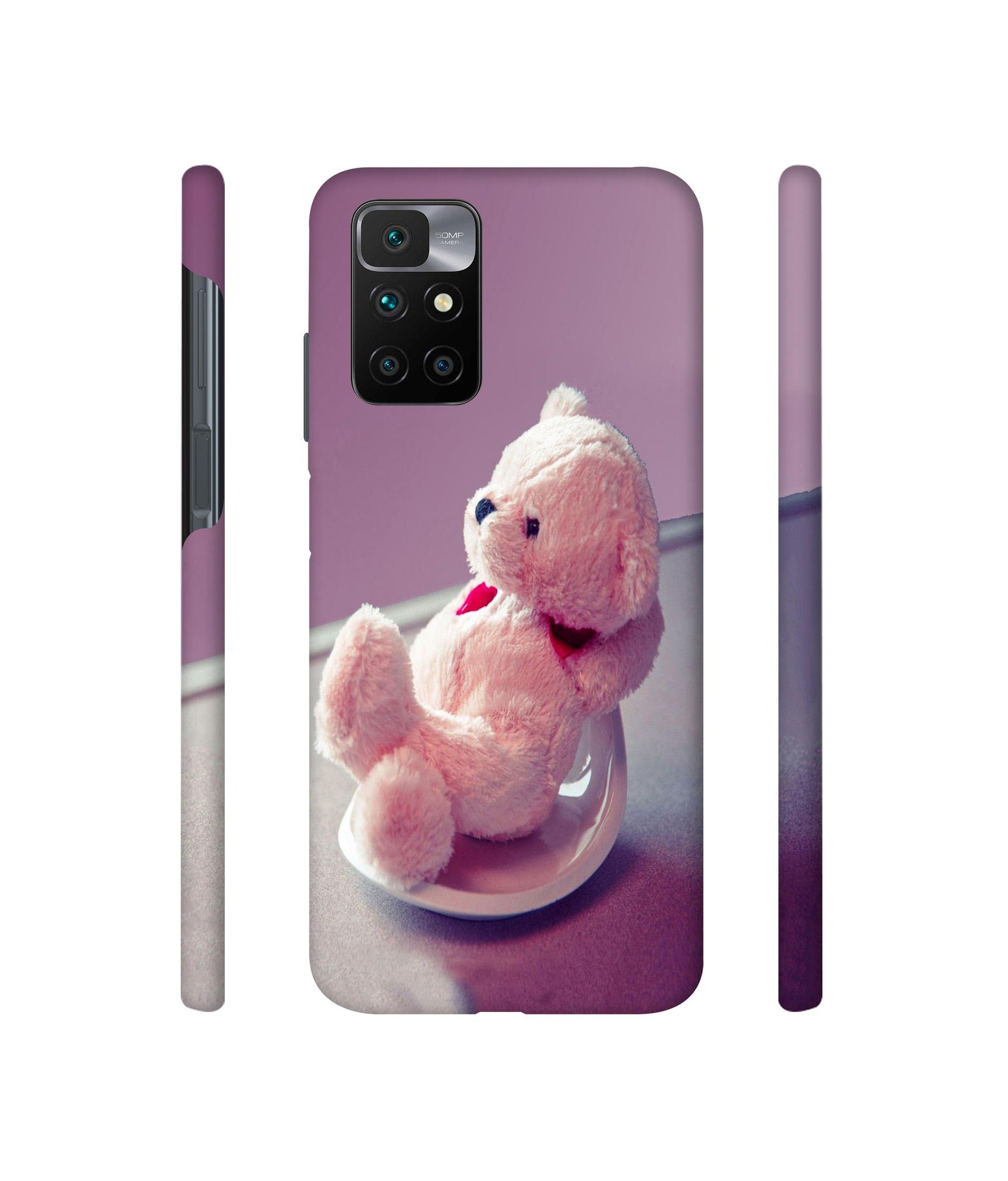 Cute Teddy Bear Designer Hard Back Cover for Mi Redmi 10 Prime