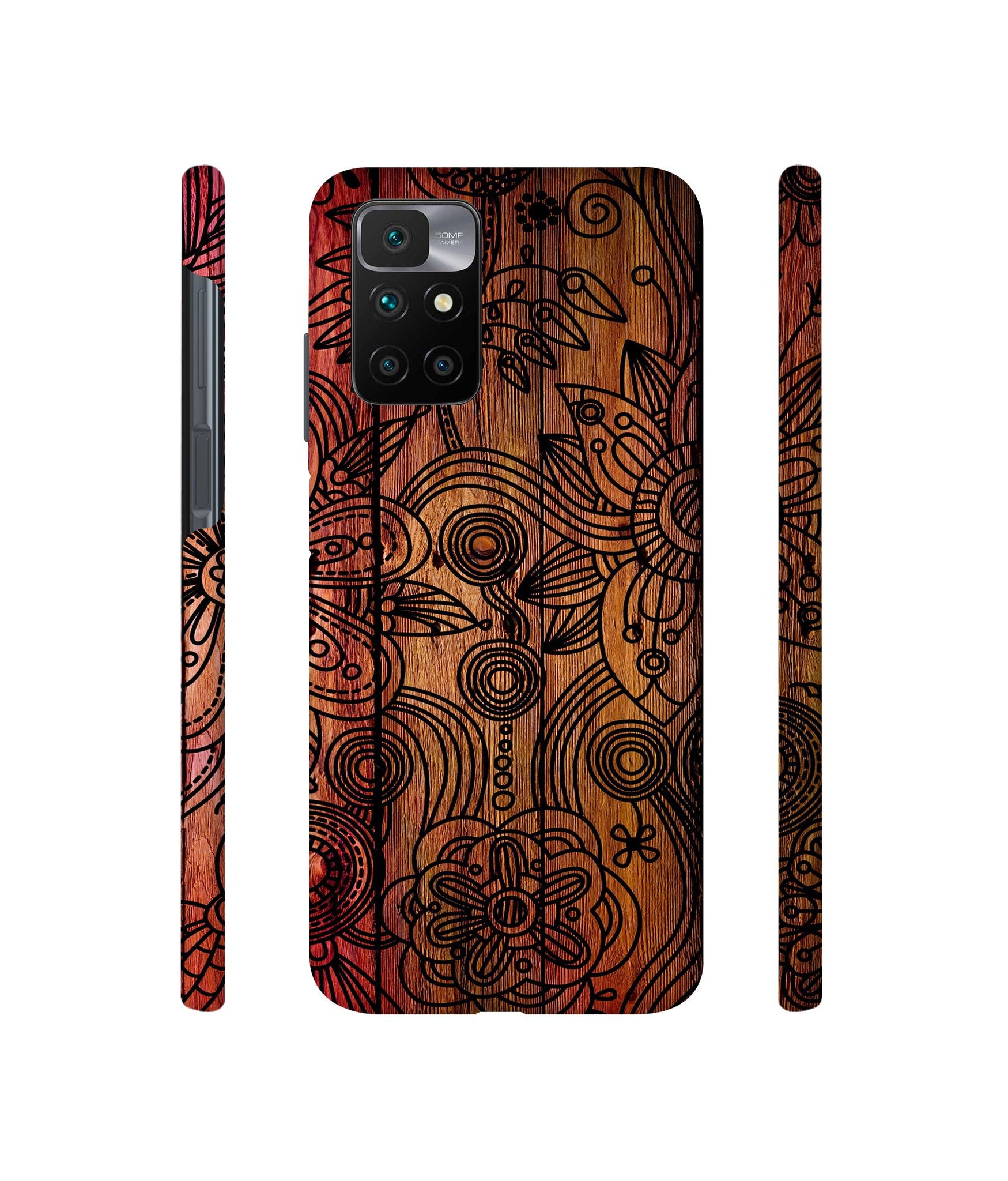 Dark Wooden Background Designer Hard Back Cover for Mi Redmi 10 Prime