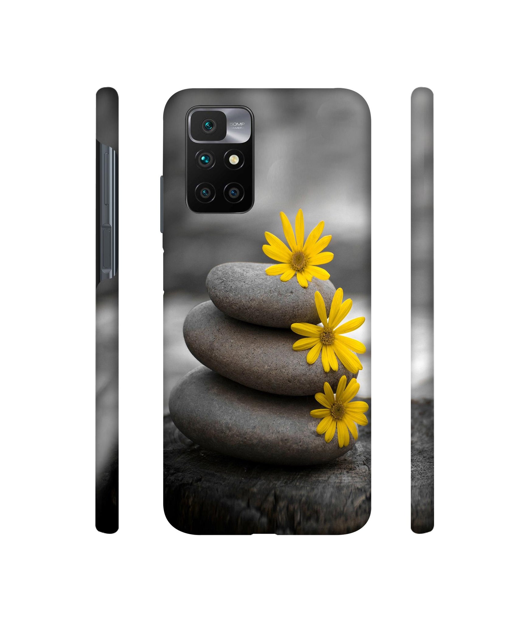 Stones And Flower Designer Hard Back Cover for Mi Redmi 10 Prime