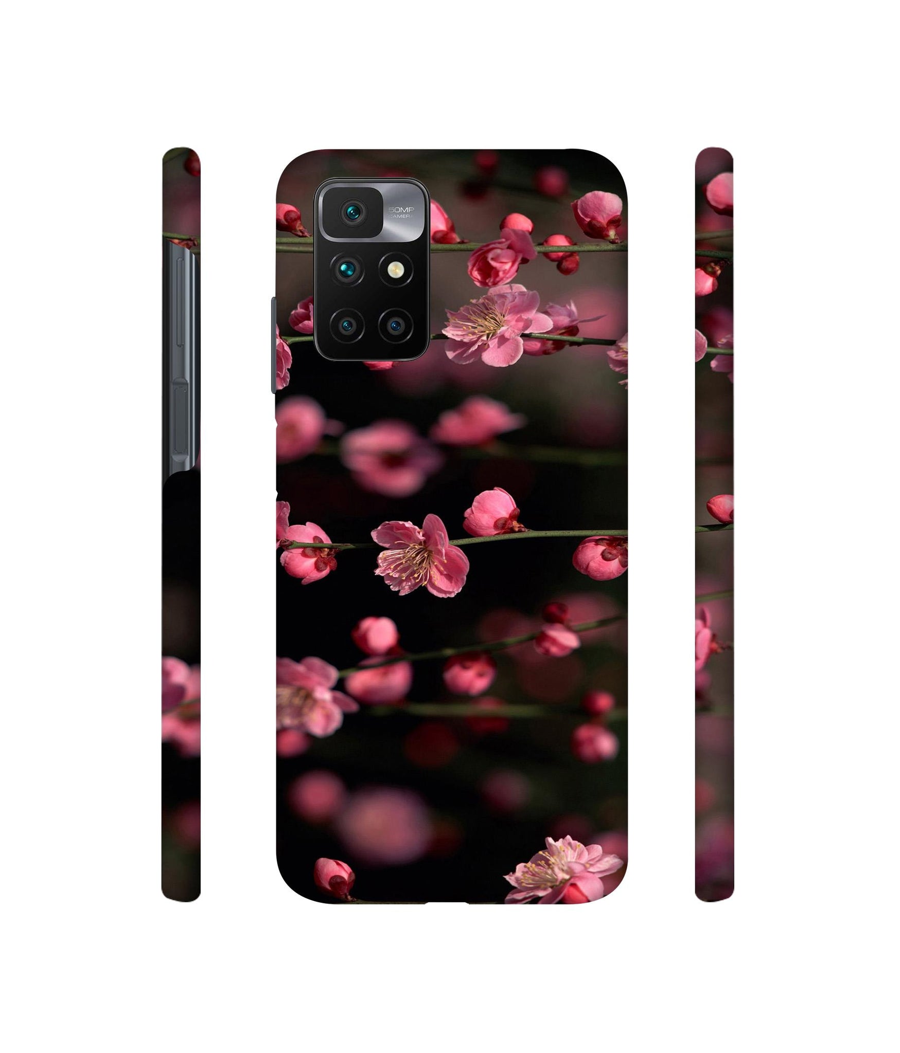 Pink Flowers Designer Hard Back Cover for Mi Redmi 10 Prime