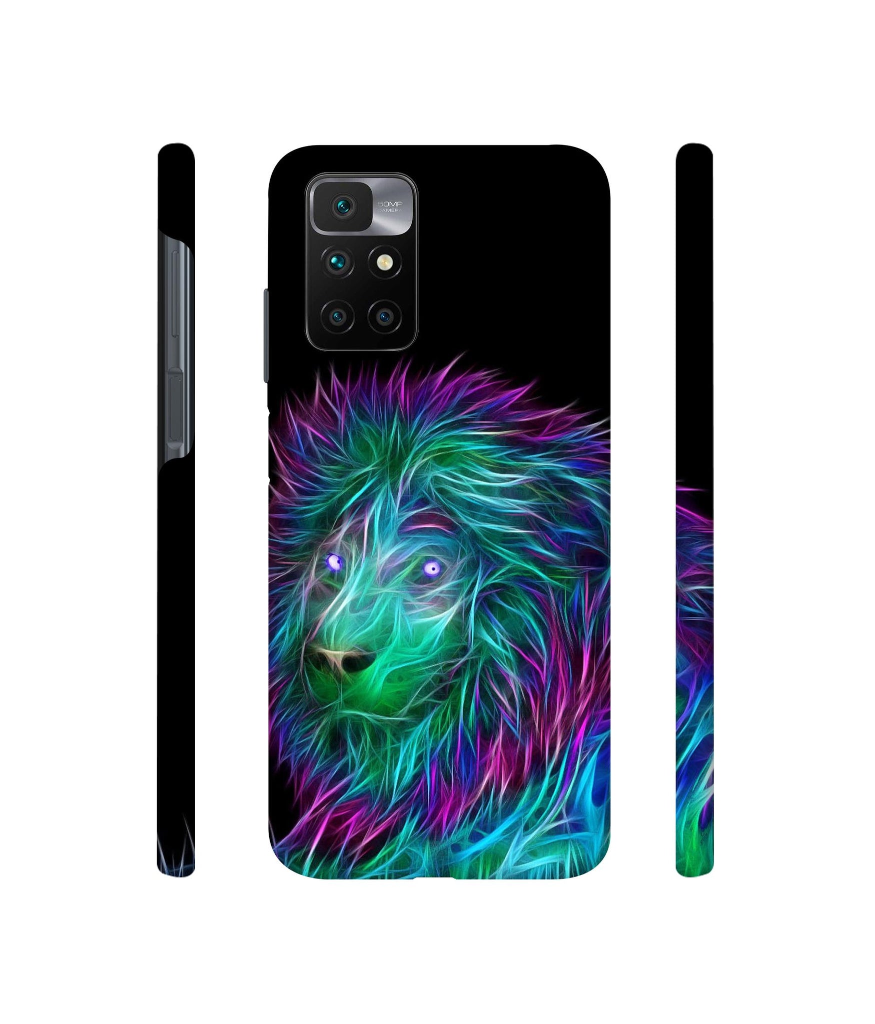 3D Lion Designer Hard Back Cover for Mi Redmi 10 Prime
