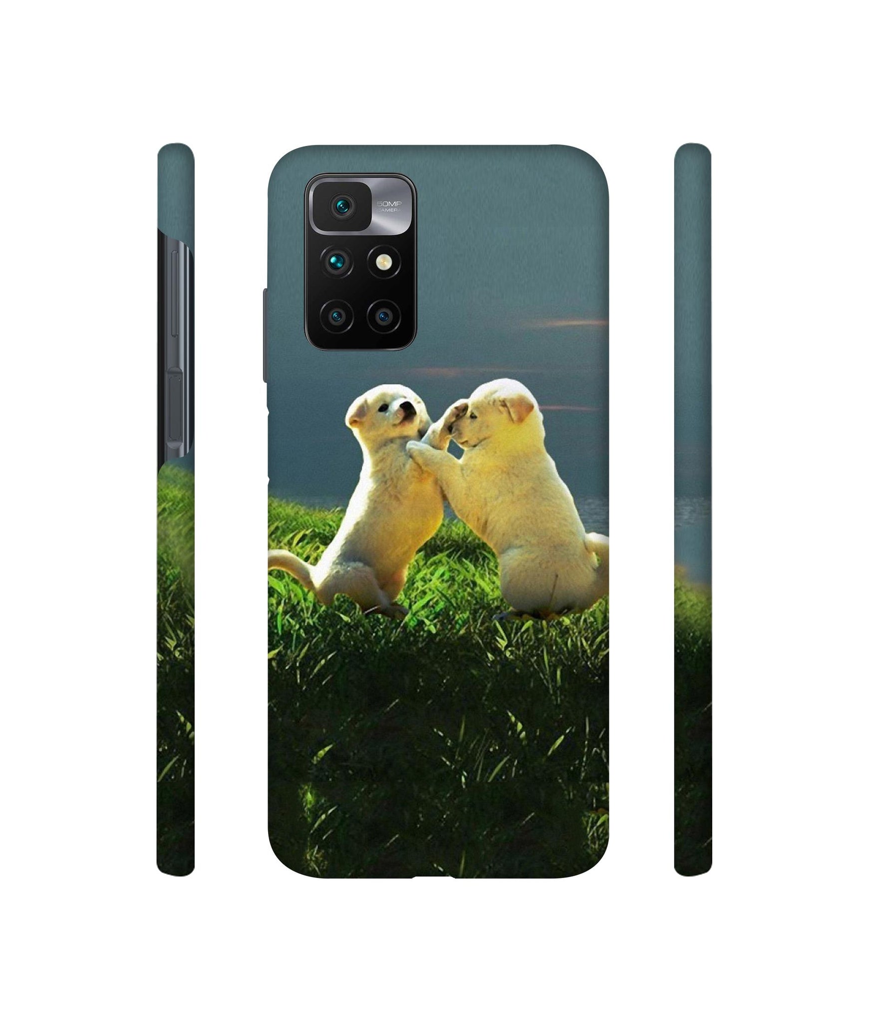 Puppy Couple Sunset Designer Hard Back Cover for Mi Redmi 10 Prime