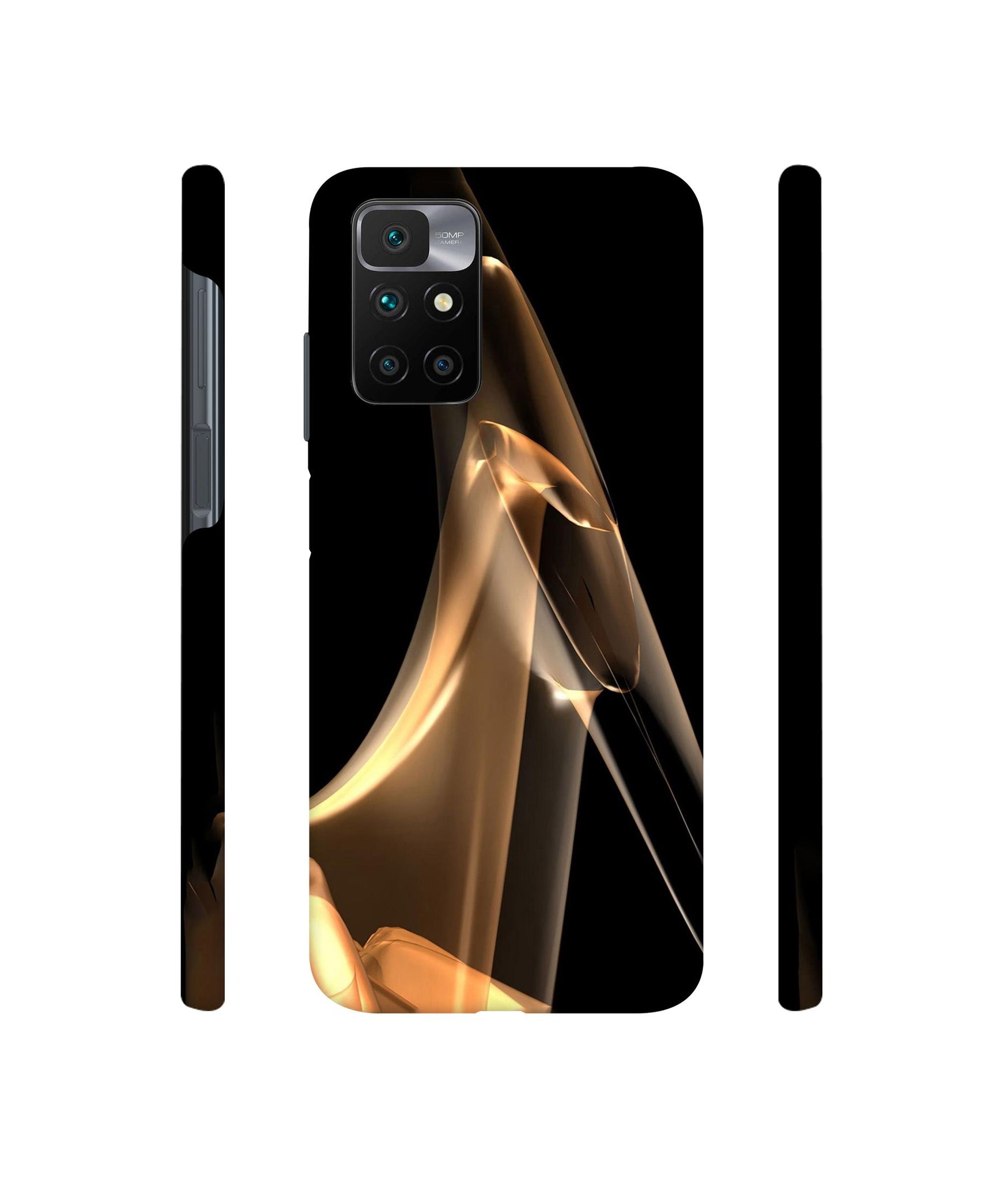 Gold Smoke Designer Hard Back Cover for Mi Redmi 10 Prime