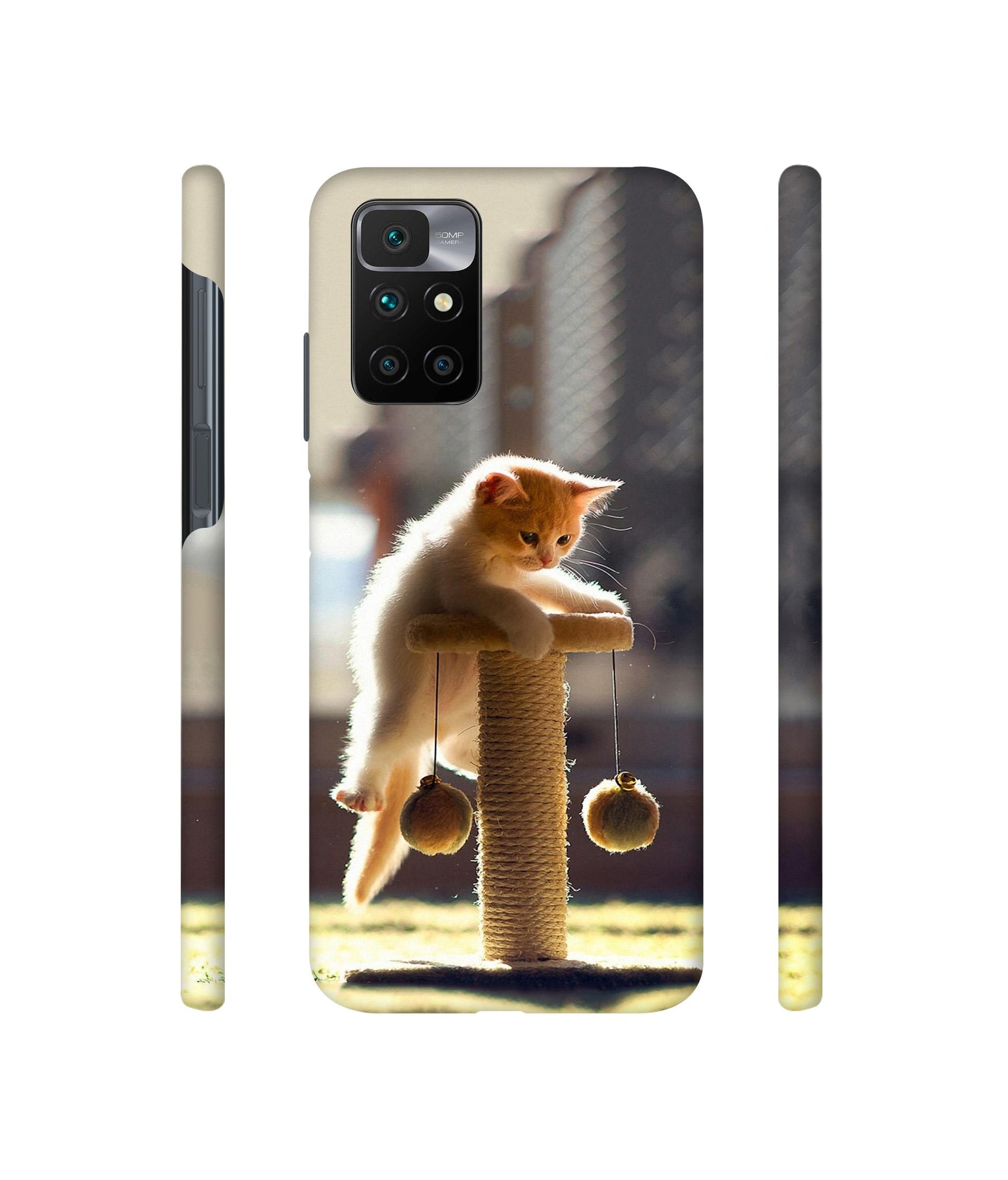 Cat Climbing Designer Hard Back Cover for Mi Redmi 10 Prime