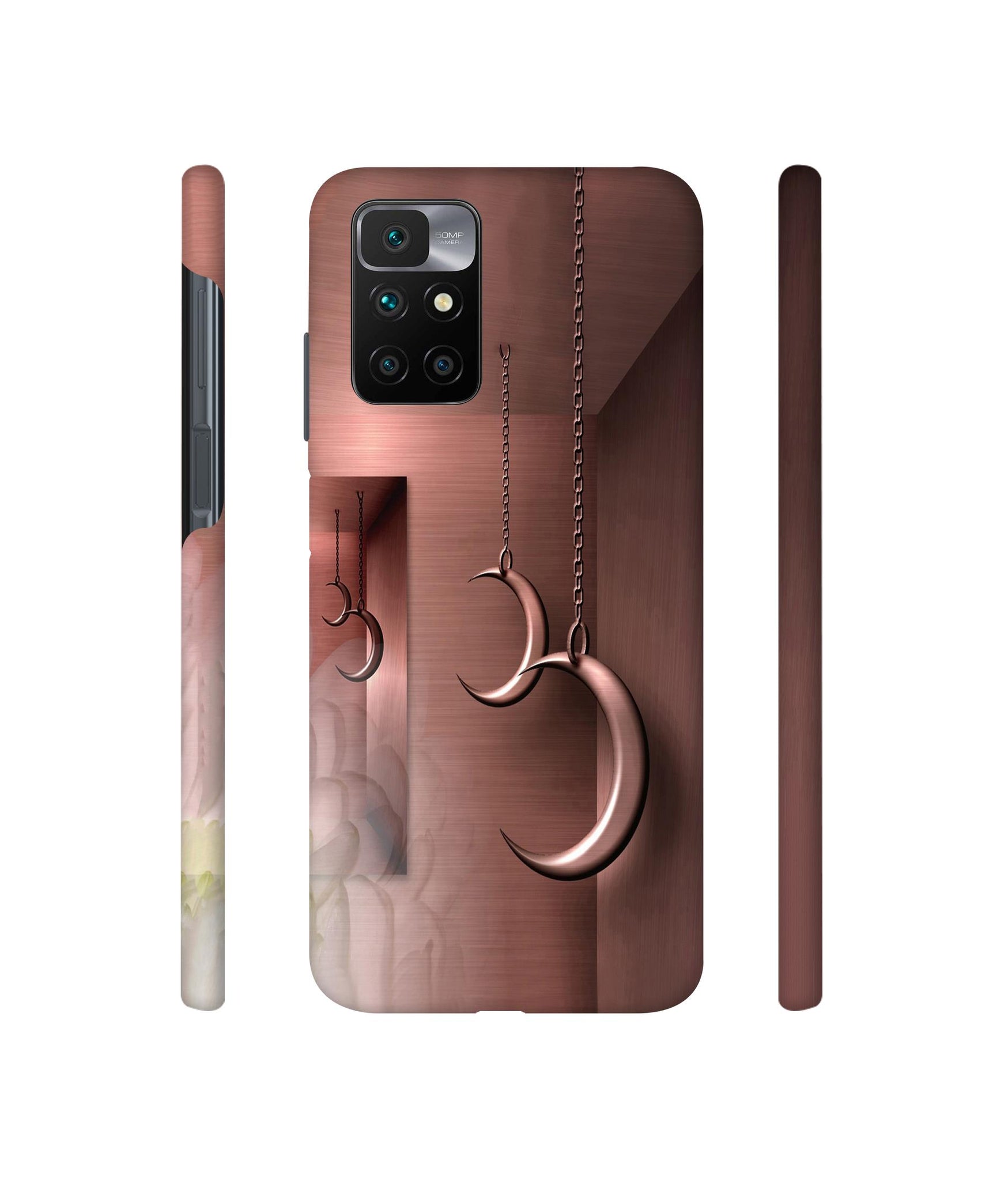 Flower Metal Designer Hard Back Cover for Mi Redmi 10 Prime