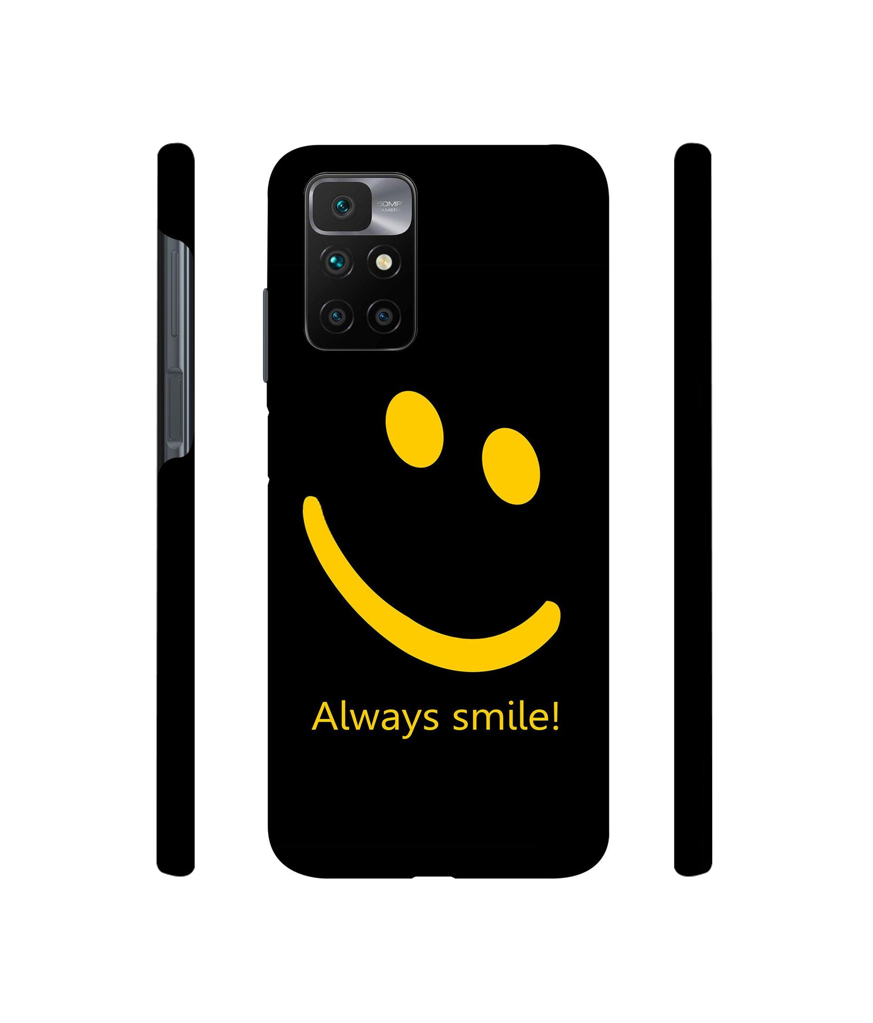 Always Smile Quote Designer Hard Back Cover for Mi Redmi 10 Prime