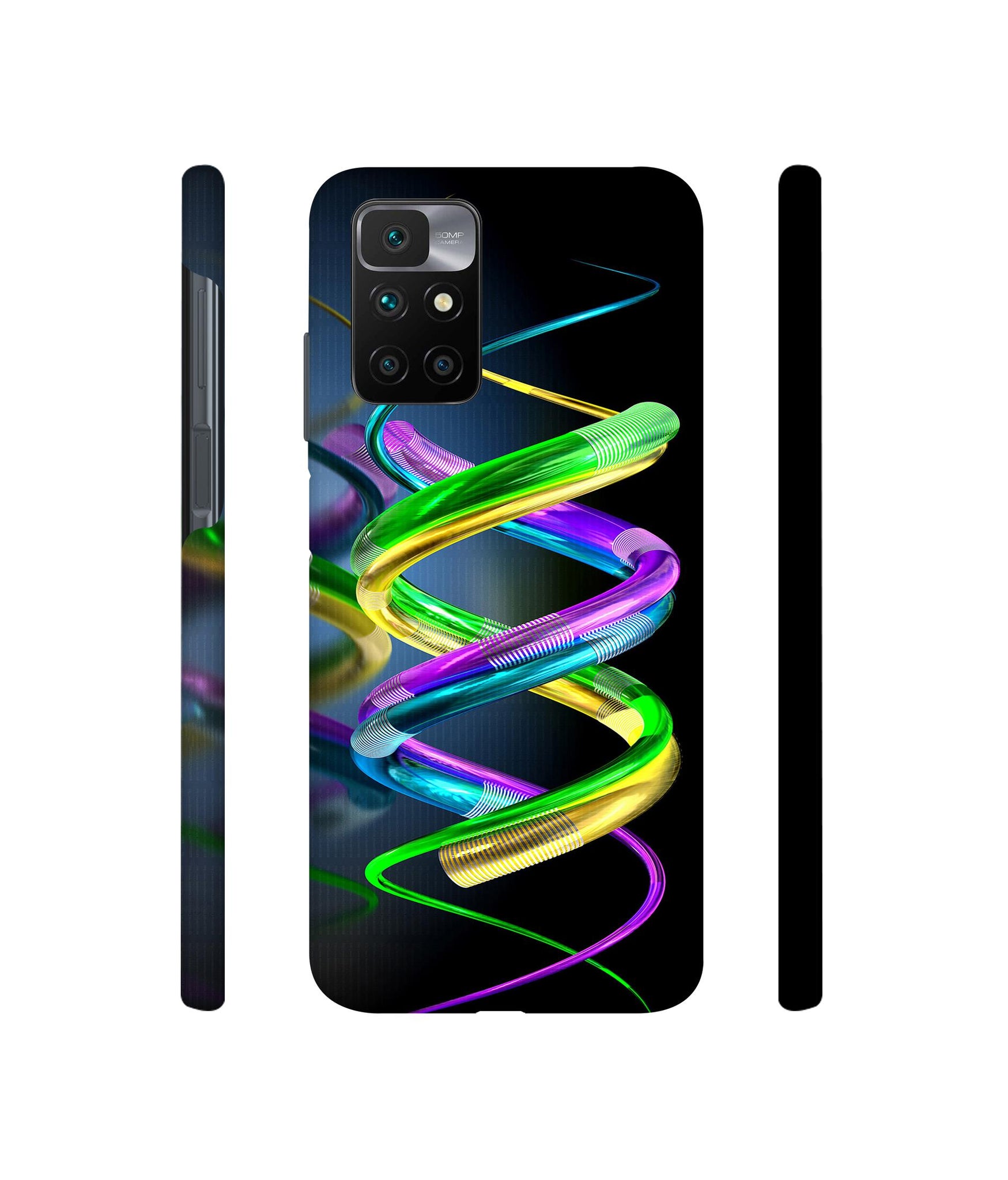 3D Spiral Designer Hard Back Cover for Mi Redmi 10 Prime