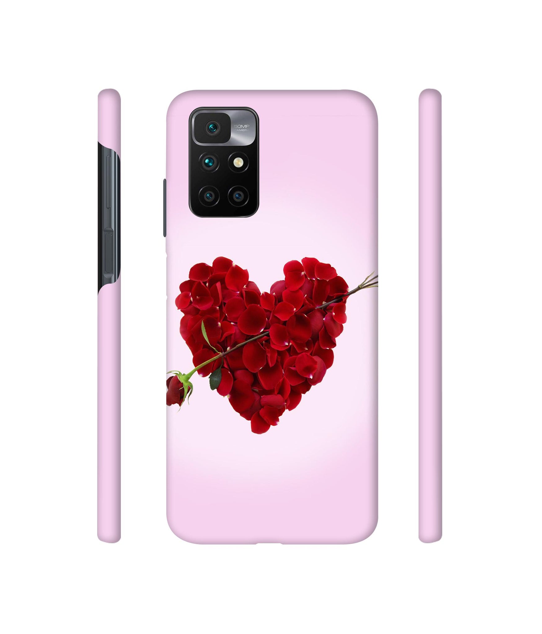 Heart Flower Designer Hard Back Cover for Mi Redmi 10 Prime