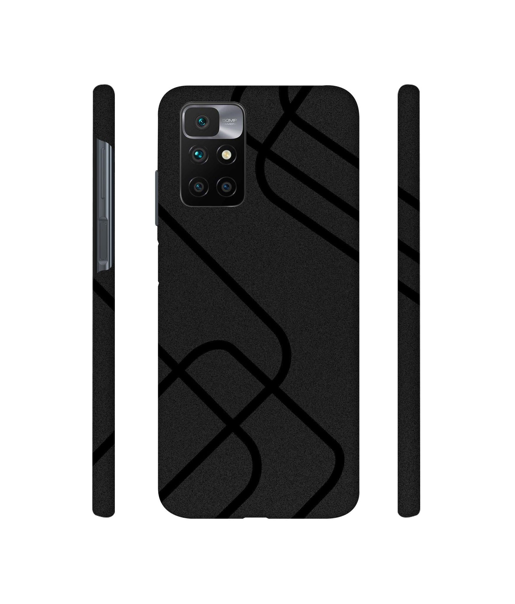 Zig-Zag Black Line Designer Hard Back Cover for Mi Redmi 10 Prime