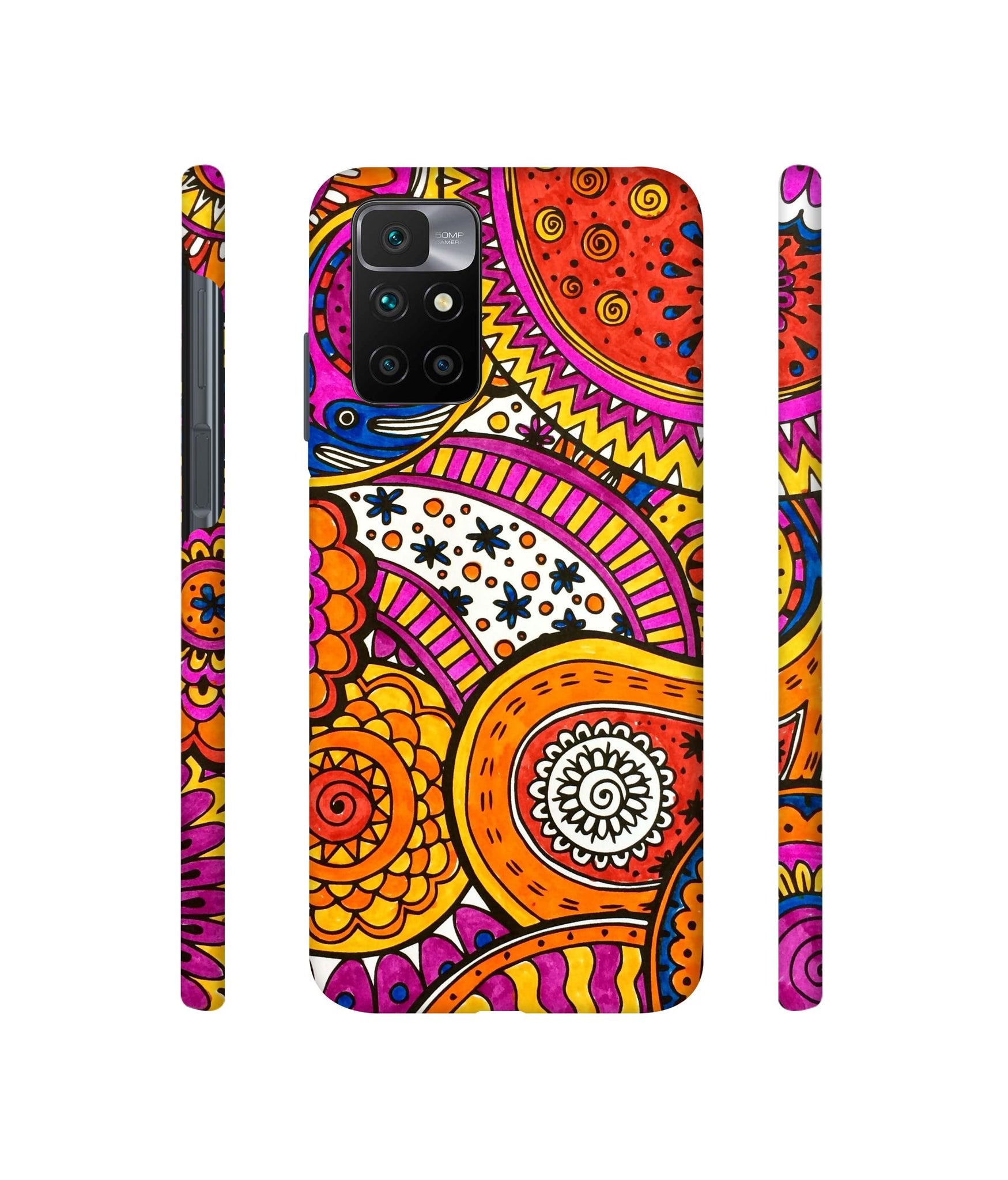 Rangoli Paisley Art Designer Hard Back Cover for Mi Redmi 10 Prime